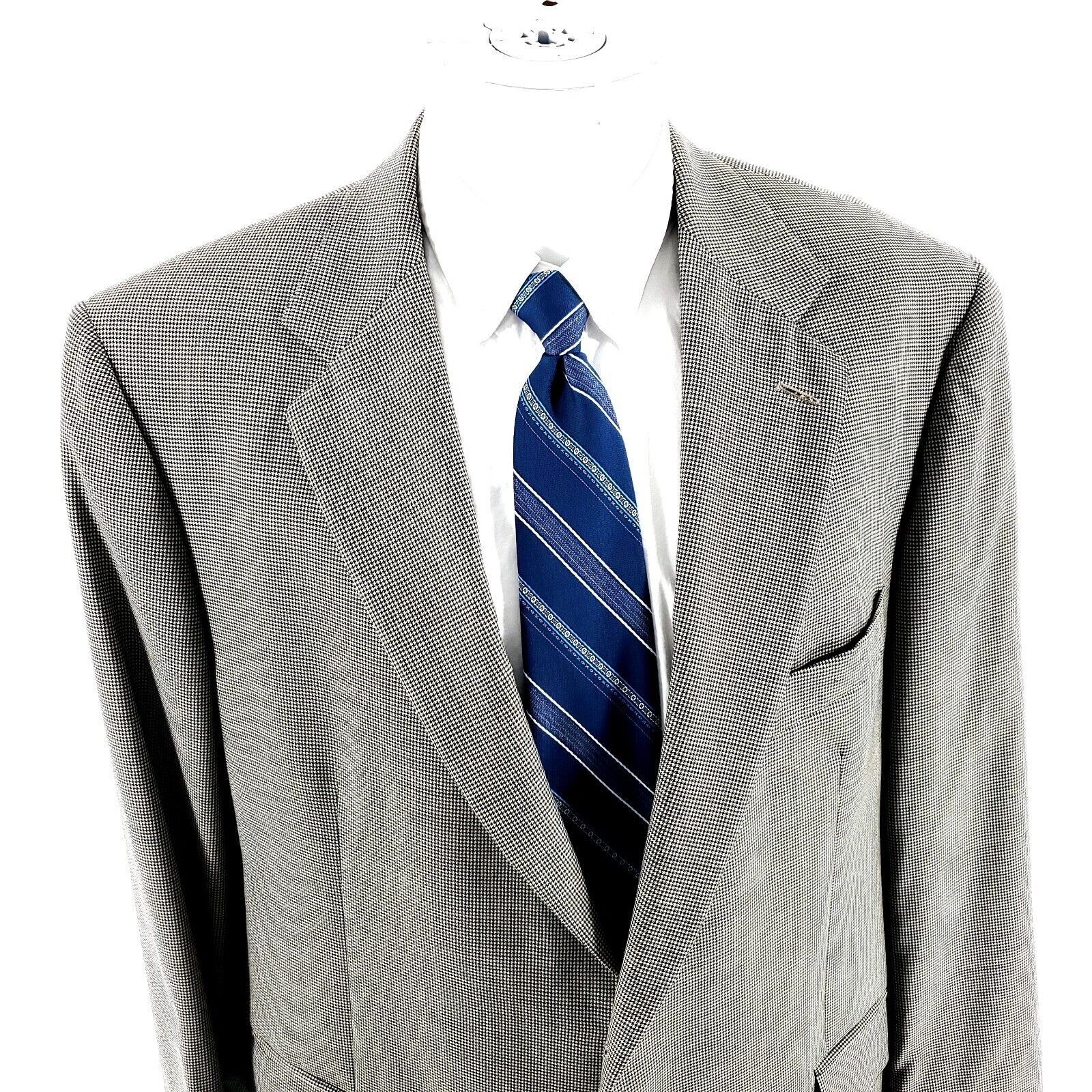Brooks Brothers Worsted Wool 2 Button Sport Coat 44R Black T