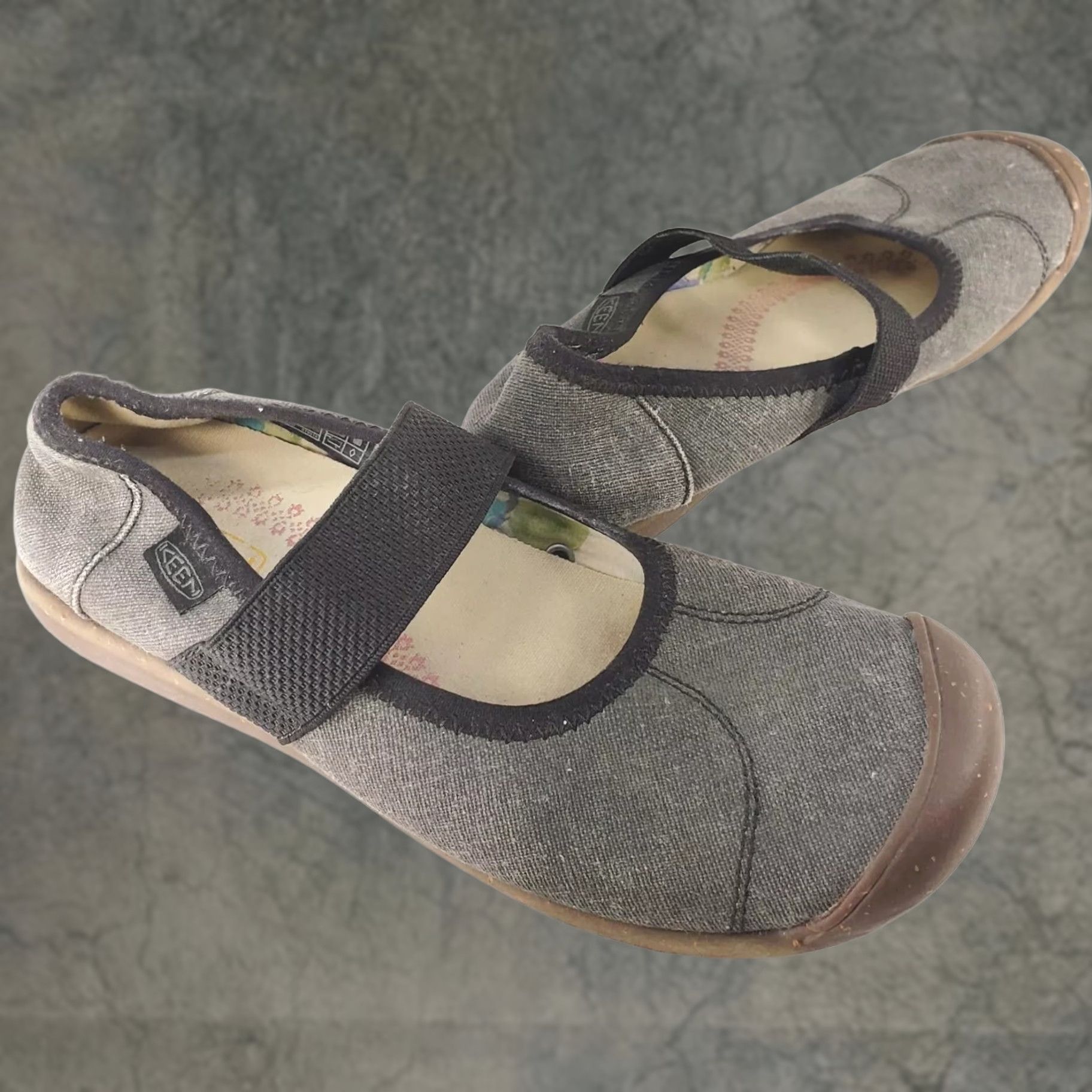 KEEN Keen Sienna Mary Jane Shoes Slip On Cap Toe Women's Gray Black 7.5 Shoes Flat Comfort Cap Toe Mary Jane Womens Slips On Shoes Size ONE SIZE - 1 Thumbnail