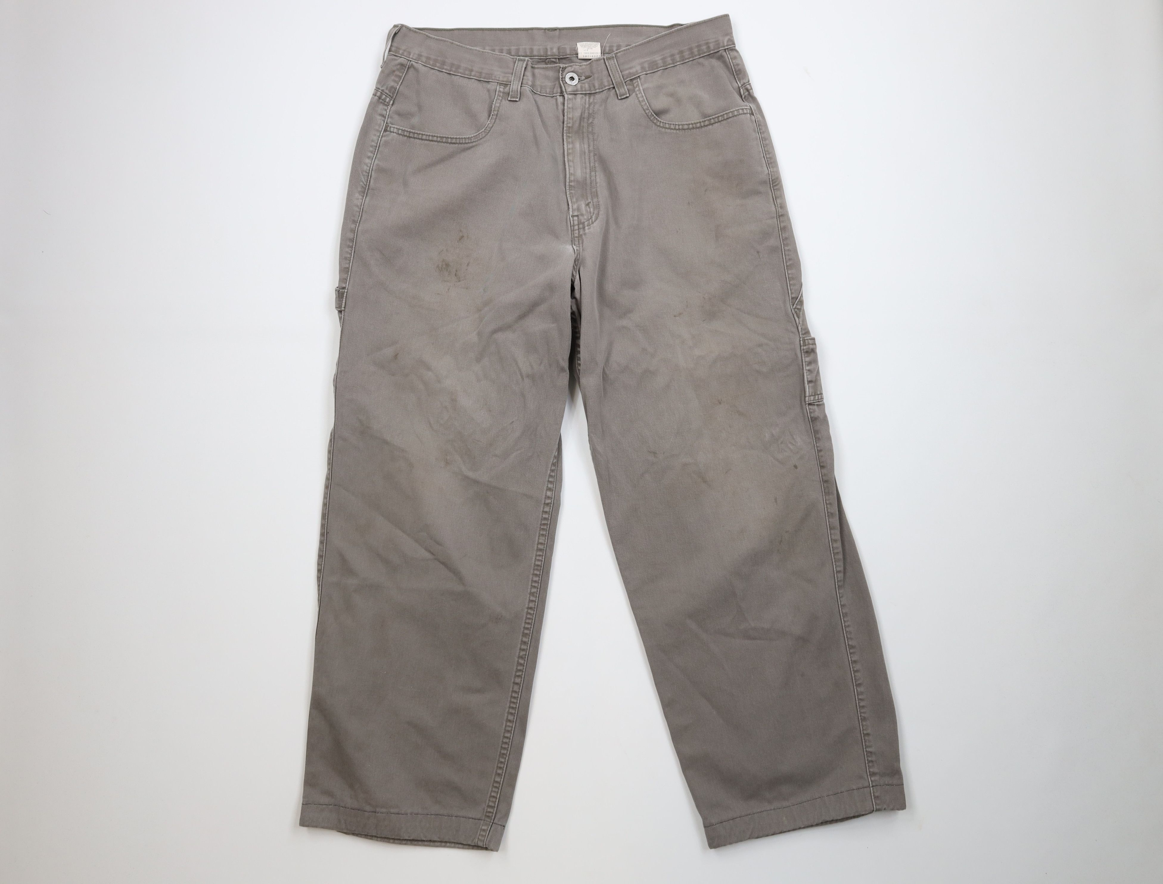 Levi's Vintage 90s Levis Baggy Wide Leg Dungaree Pants Gray Cotton Size US 34 / EU 50 - 1 Thumbnail