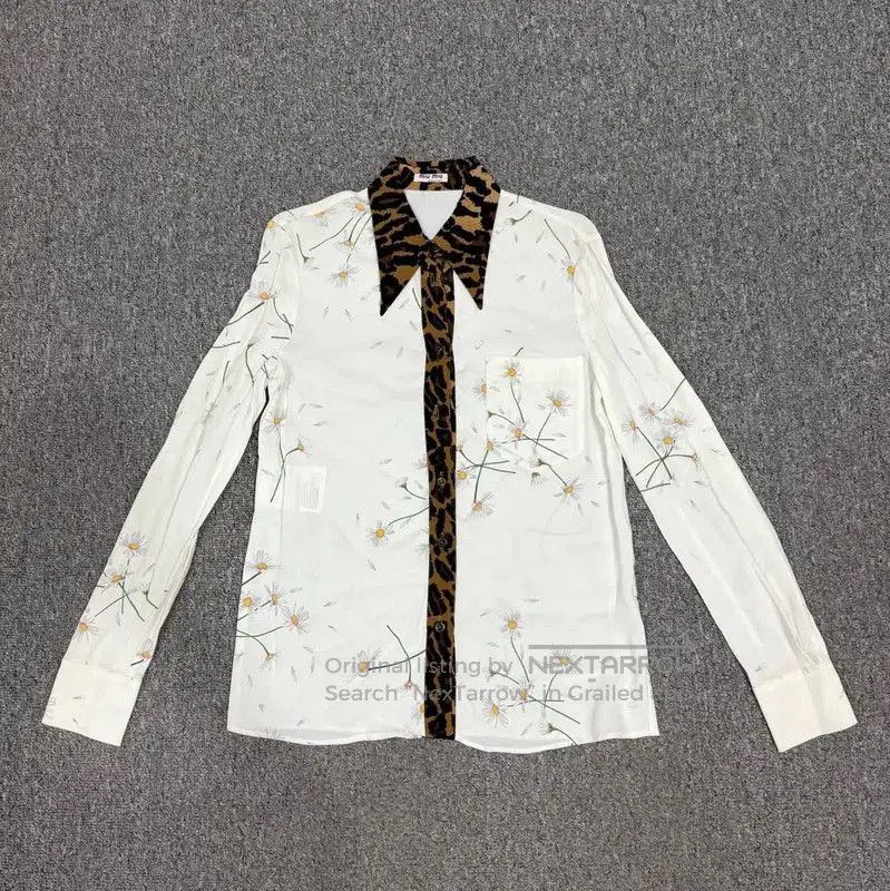 Other Miu Miu White Cotton Floral Shirt . Size XS / US 0-2 / IT 36-38 - 1 Thumbnail