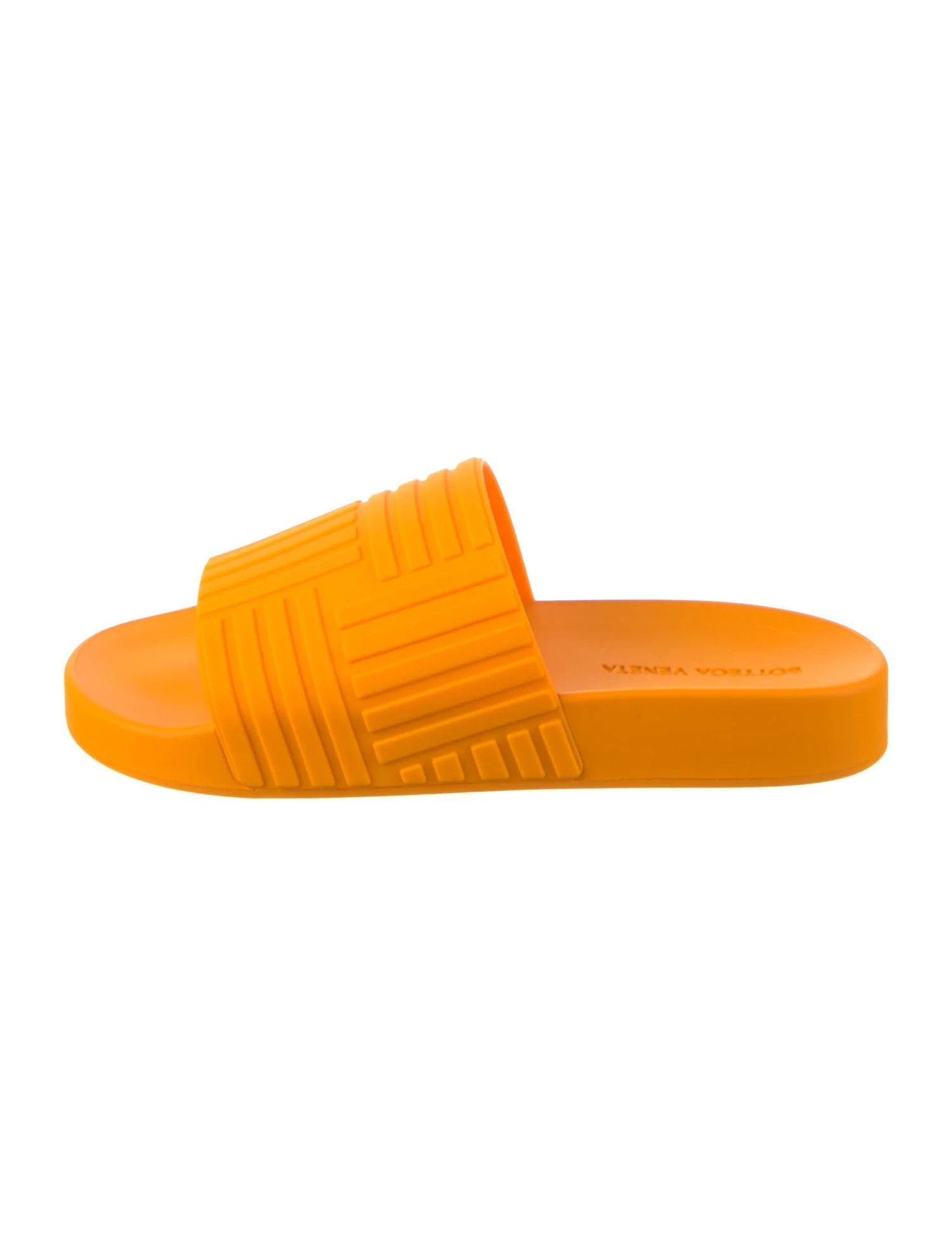 image of Bottega Veneta O1Mle0424 Rubber Carpet Slides In Tangerine, Women's (Size 9)