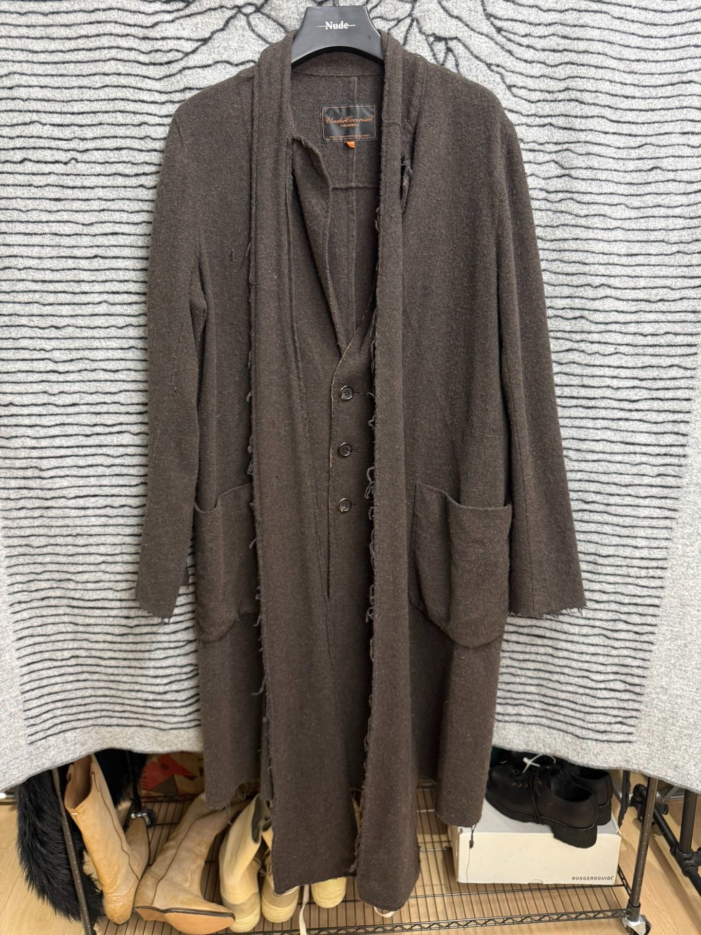 Undercover UNDERCOVER 06AW GURU GURU Distressed Wool Coat Size US L / EU 52-54 / 3 - 1 Thumbnail