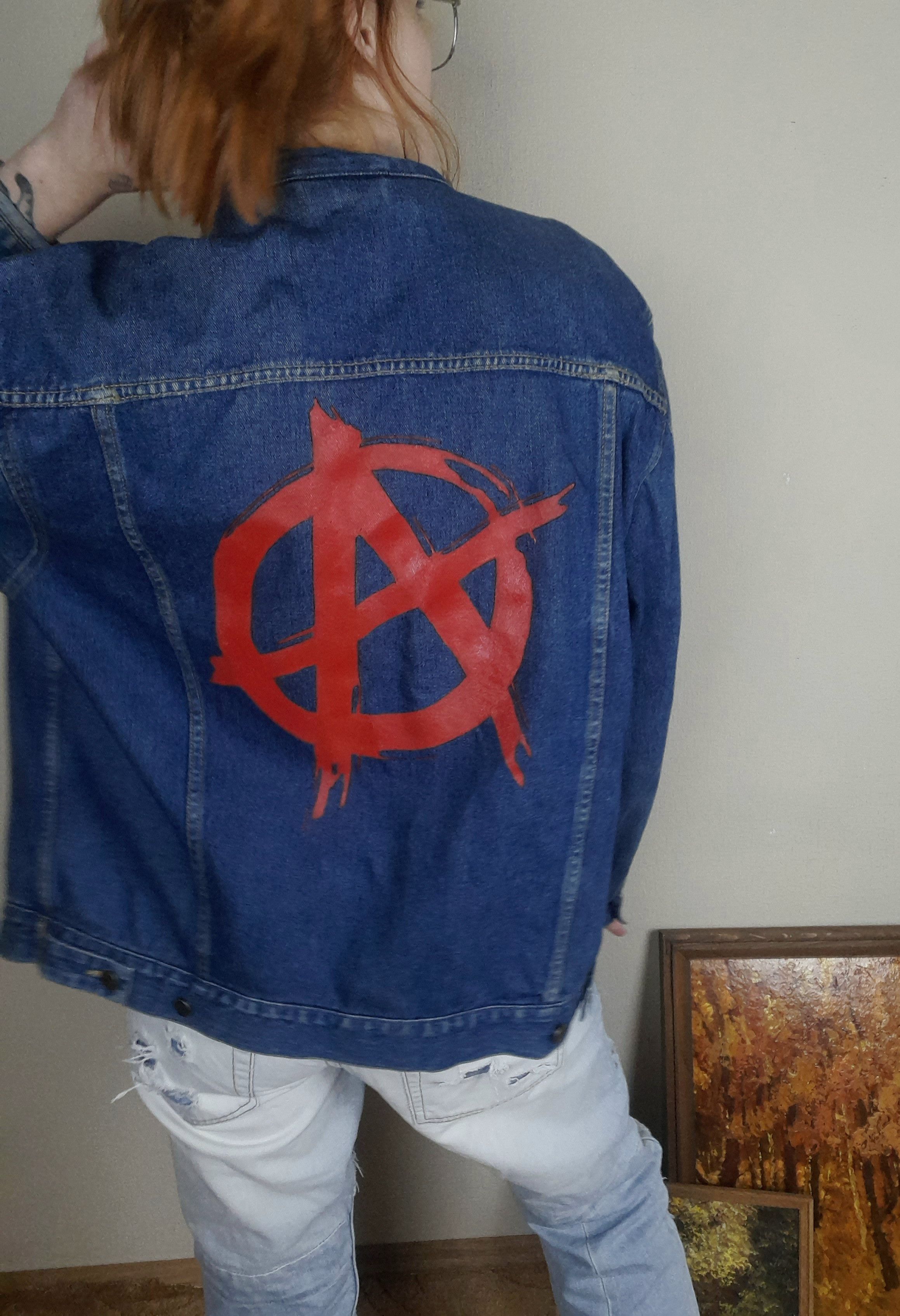Seditionaries Anarchy Punk Distressed Denim Jeans Jacket Big Logo Size US XL / EU 56 / 4 - 2 Thumbnail