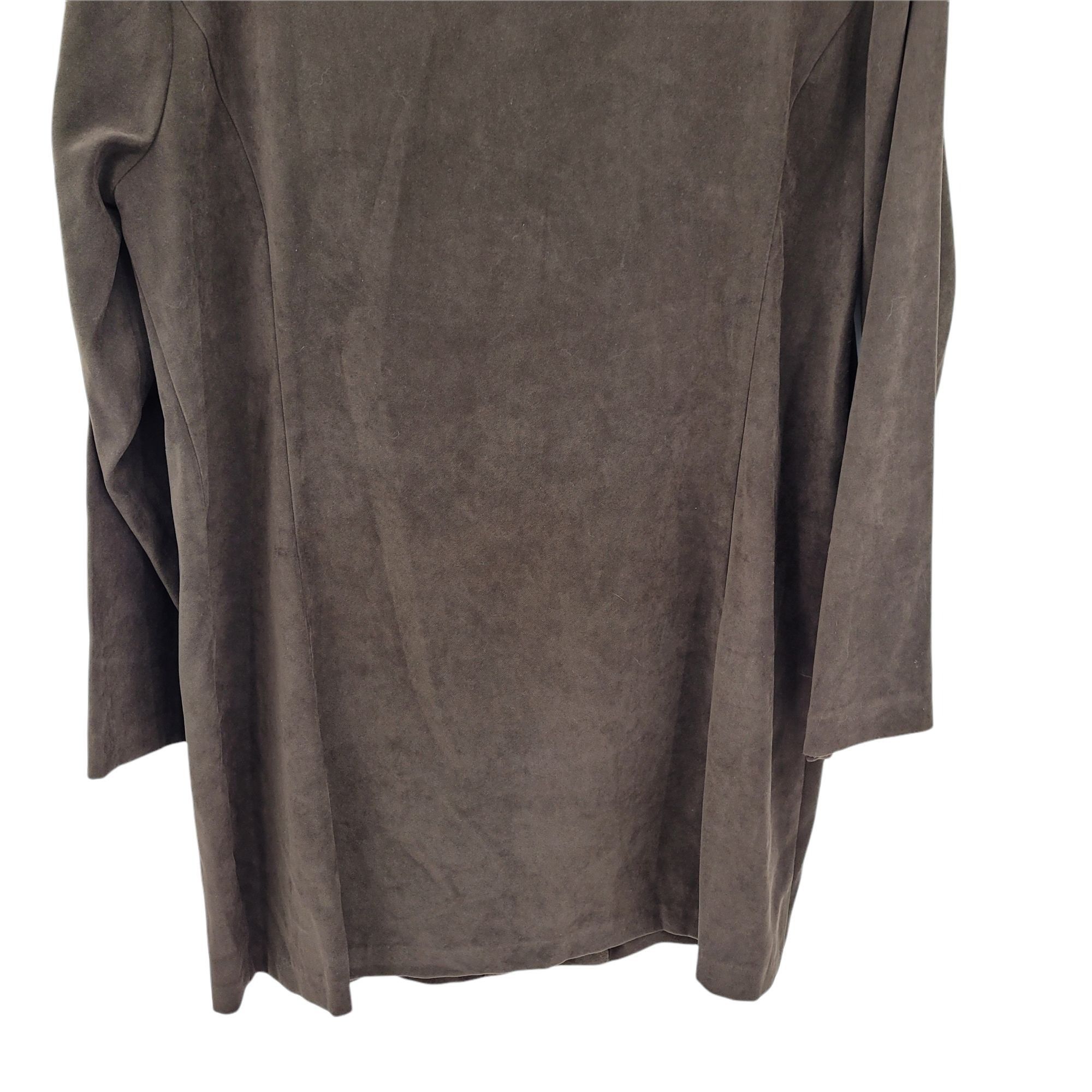 Vintage Vtg Vegan Ultrasuede Shacket Sz 16 Brown Equestrian Trench B Size XXL / US 16-18 / IT 52-54 - 10 Thumbnail