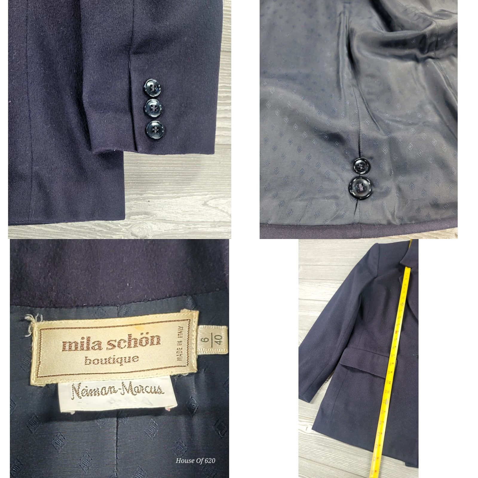Vintage VINTAGE Mila Schon Blazer Women Wool Beaded Logo 70s 80s 90s Paris Italy Sz 6/40 Blue S/L Regular Buttons Size M / US 6-8 / IT 42-44 - 8 Thumbnail