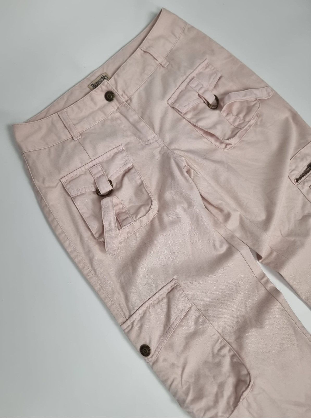 Japanese Brand × Vintage vintage wideleg pink pants XS S womens cargo bells Size 26" / US 2 / IT 38 - 4 Thumbnail