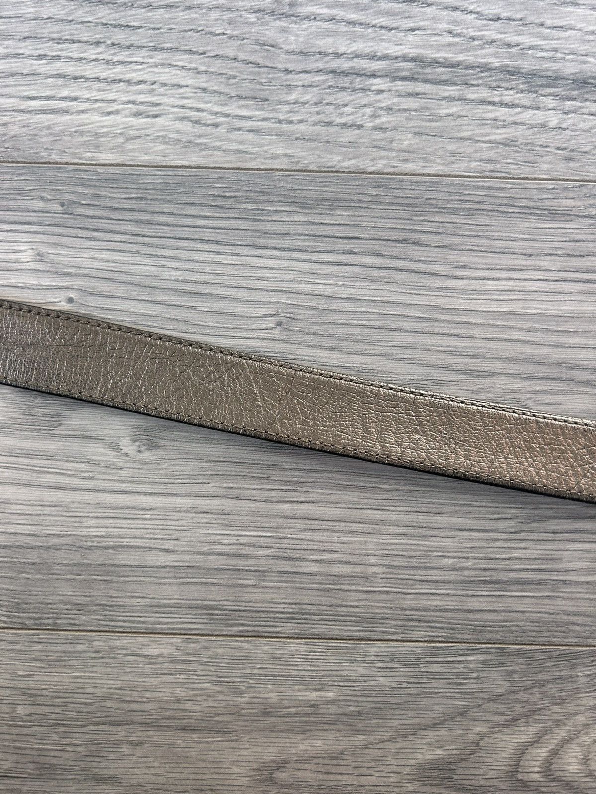Dolce & Gabbana Silver Leather Belt with D&G Logo Buckle Size 40 - 3 Thumbnail