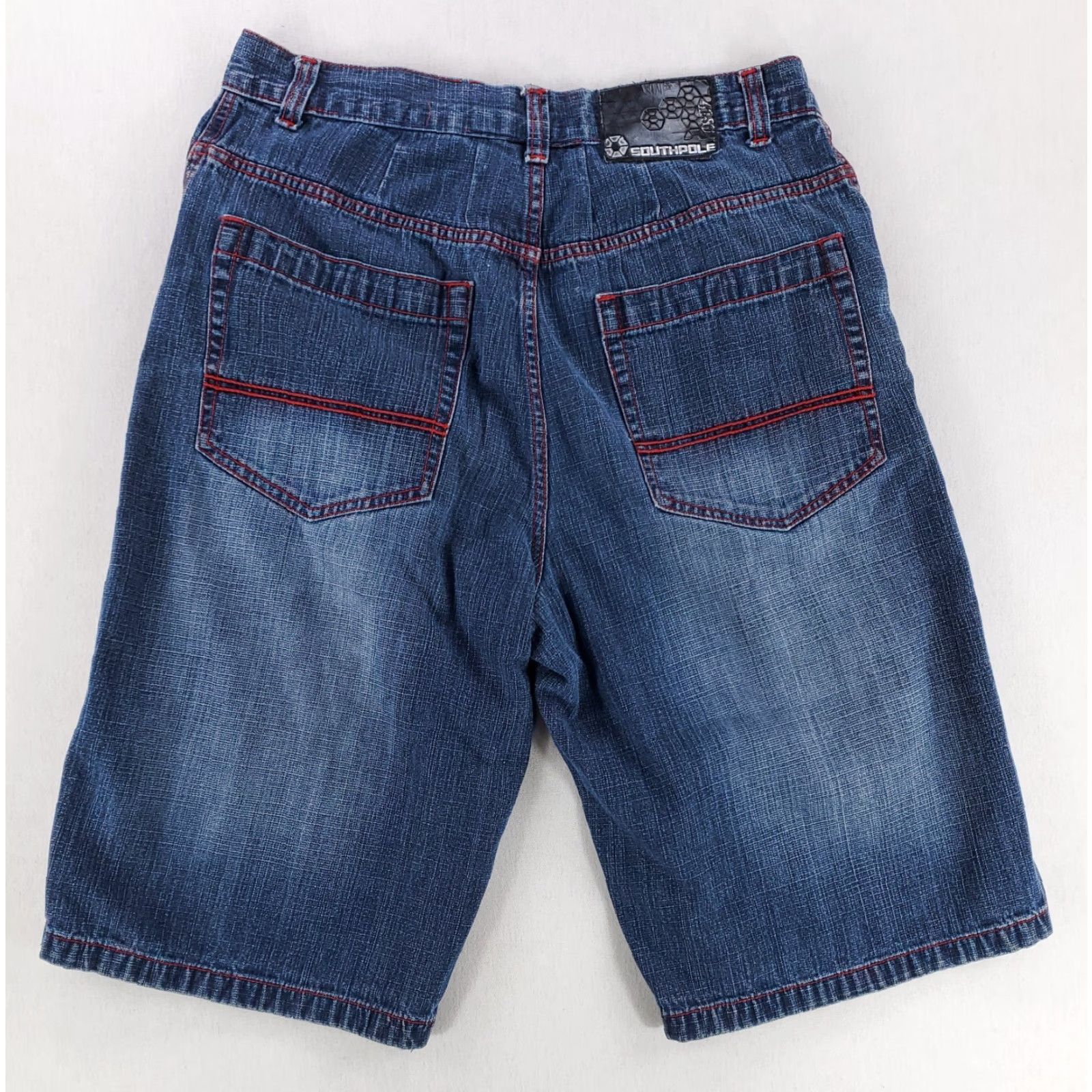Southpole VINTAGE Southpole Jean Shorts Mens 35 Blue 14 Inch Inseam Darted Altered 90s Y2K Jean Shorts VTG 35 Mens Blue Size US 35 - 3 Thumbnail