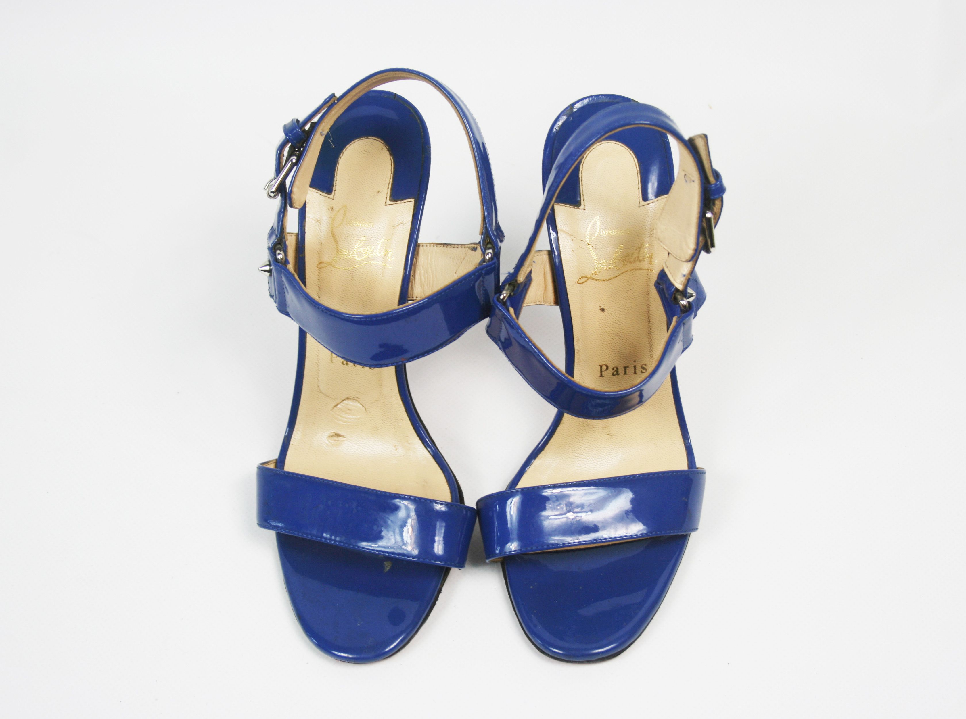 Christian Louboutin Sova Patent Leather Sandals Heels Size US 8 / IT 38 - 5 Thumbnail