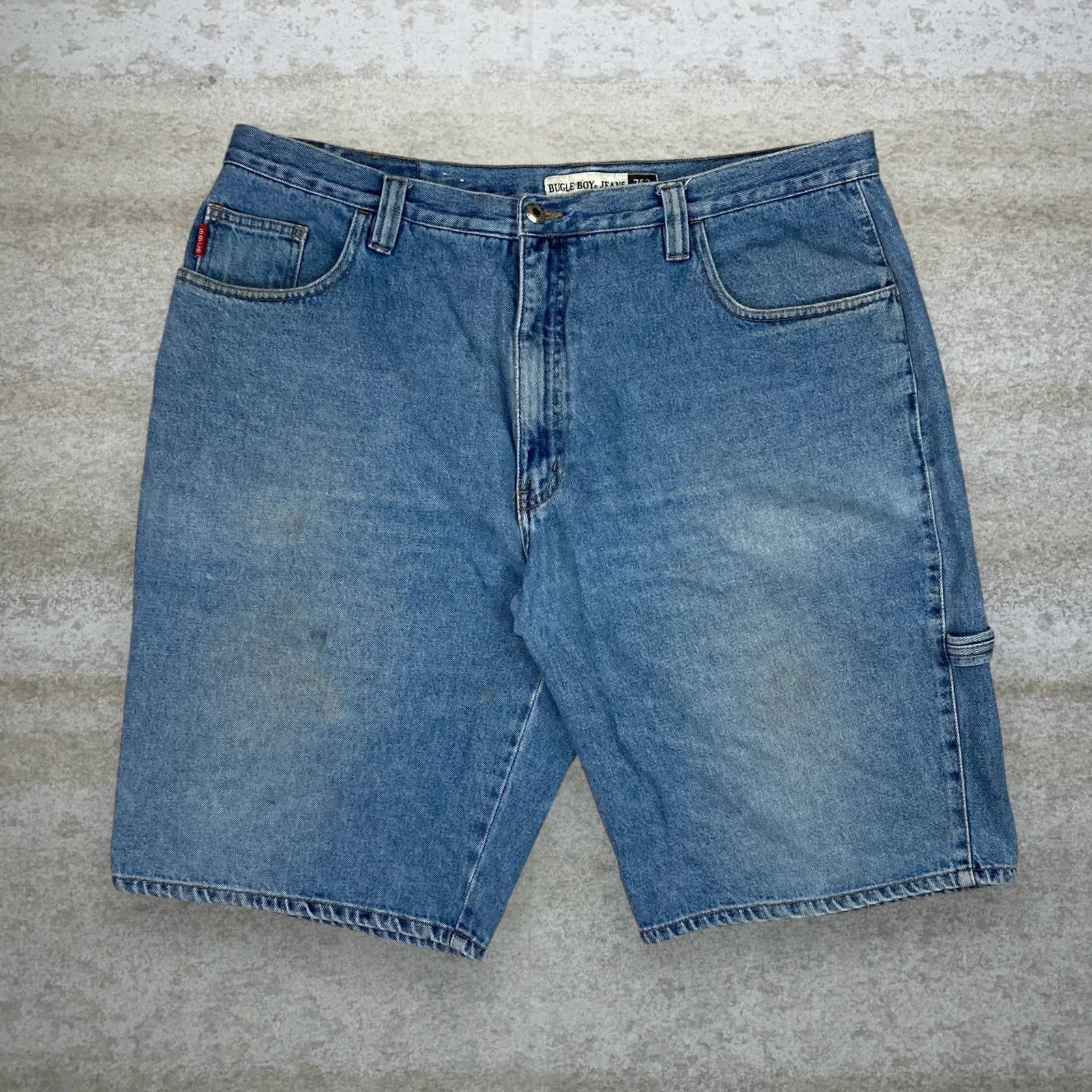 Bugle Boy Vintage 90s Bugle Boy Carpenter Jean Shorts 42x13 Light Wash Size US 42 / EU 58 - 2 Thumbnail