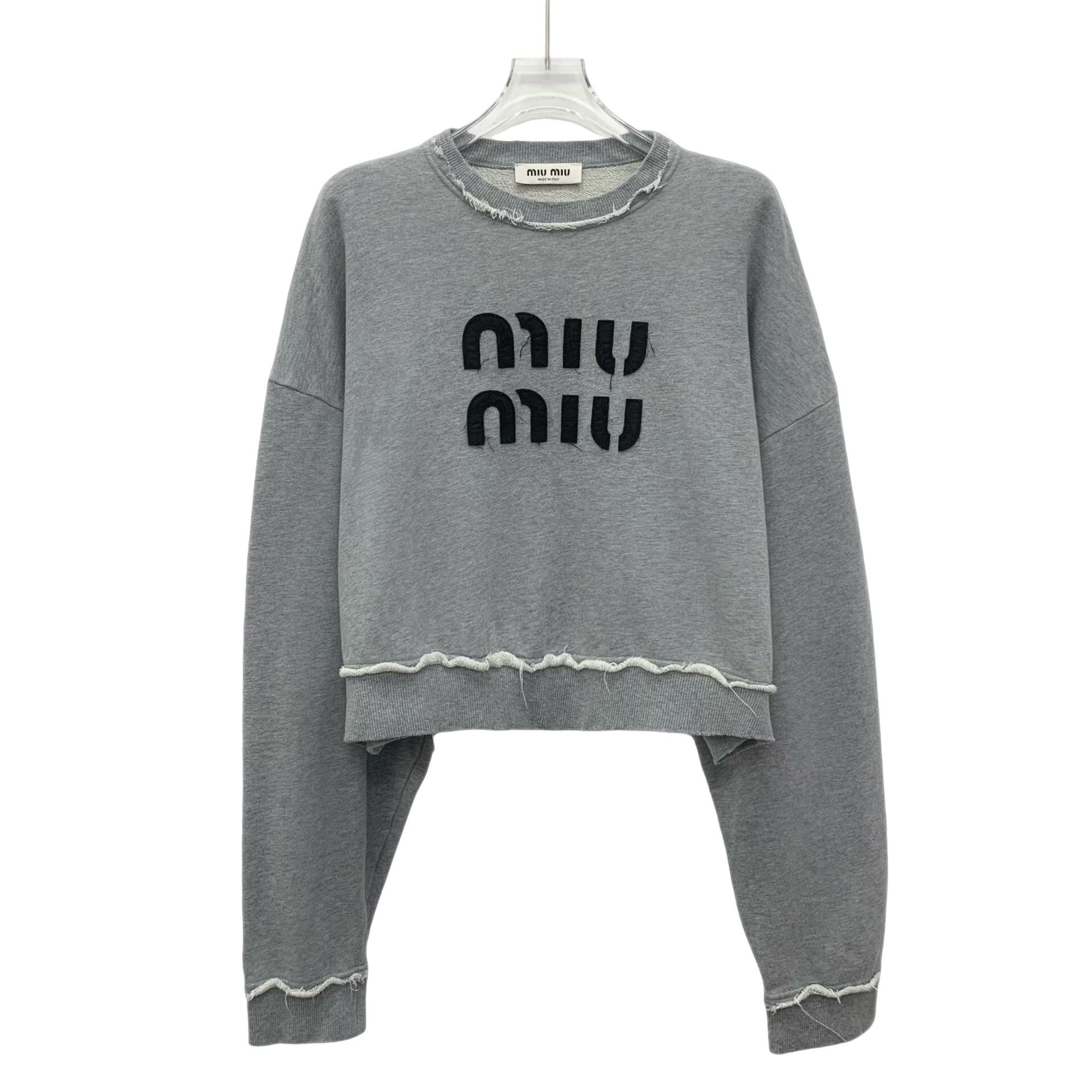 Miu Miu Miu Miu Cropped Logo Sweatshirt S Size S / US 4 / IT 40 - 1 Thumbnail