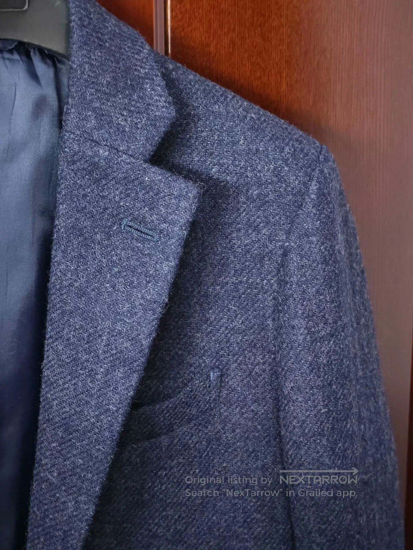 Japanese Brand Mallalieus Blue Wool Casual Coat. Size US M / EU 48-50 / 2 - 3 Thumbnail