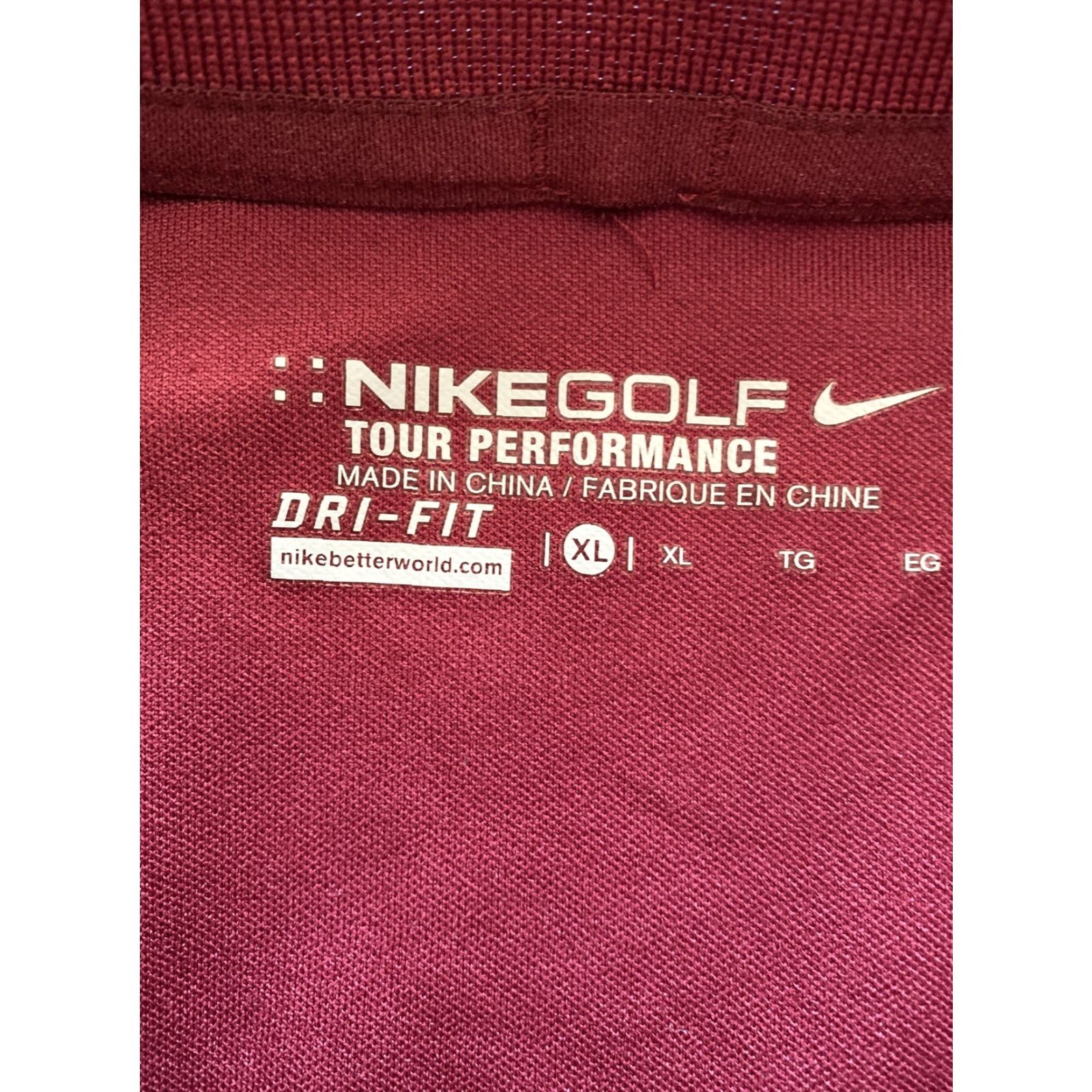 Nike Nike Golf Dri-FIT Tour Performance Polo Shirt Mens XL Maroon Burgundy Mint/15-22 Size US XL / EU 56 / 4 - 5 Thumbnail
