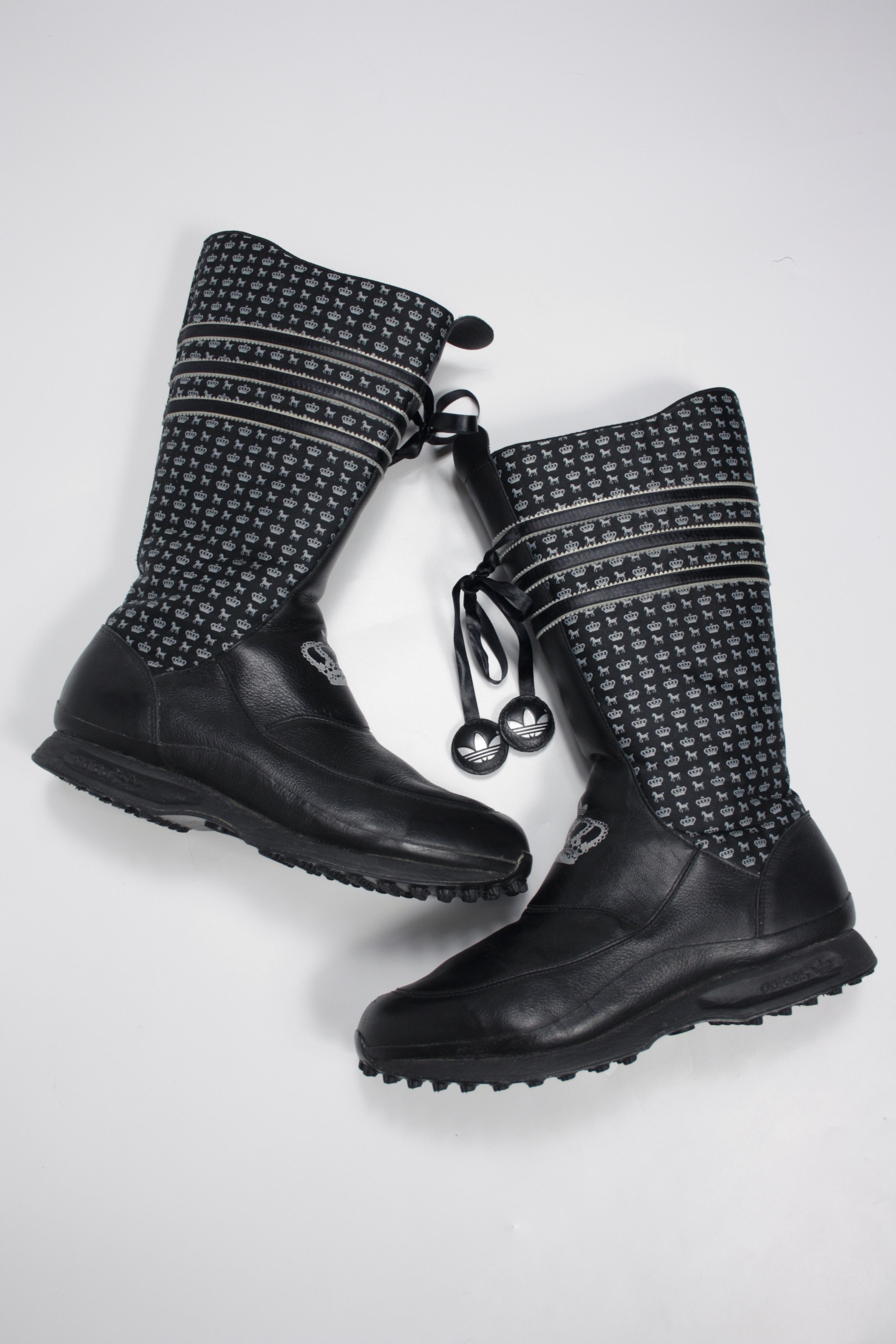 Adidas × Vintage Adidas Missy Elliott Y2K Leather Zip Knee Boots Shoes Size US 7 / IT 37 - 8 Thumbnail