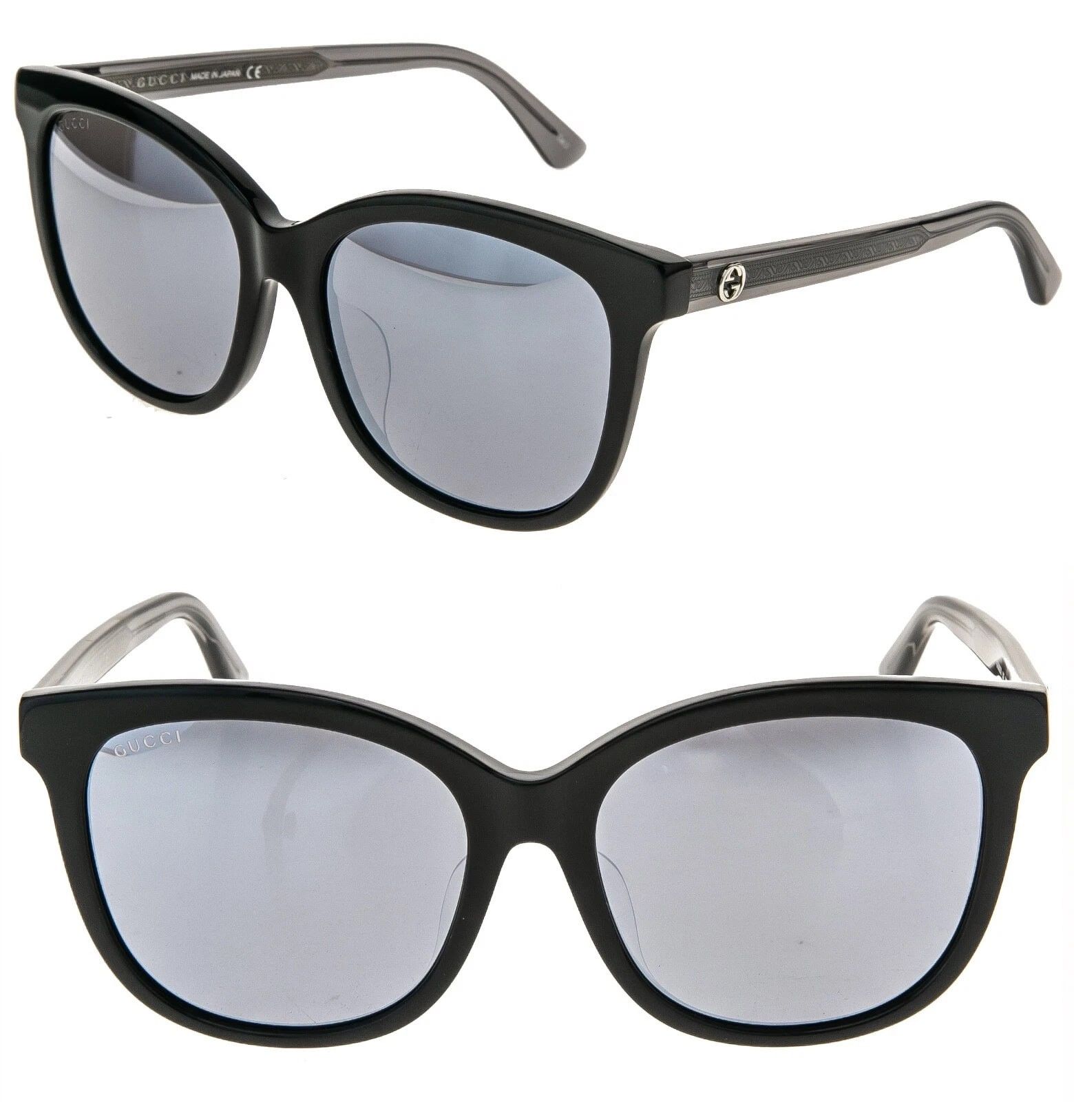 Gucci GUCCI GG0082S 0082 Oversized Crystal Black Sunglasses 002 Size ONE SIZE - 1 Thumbnail