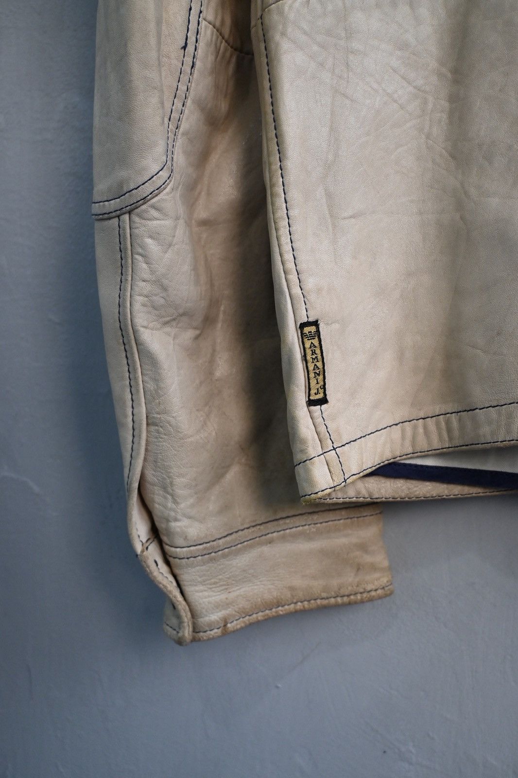 Emporio Armani Emporio Armani 2000’s natural distressed lamb leather jacket Size US M / EU 48-50 / 2 - 12 Thumbnail