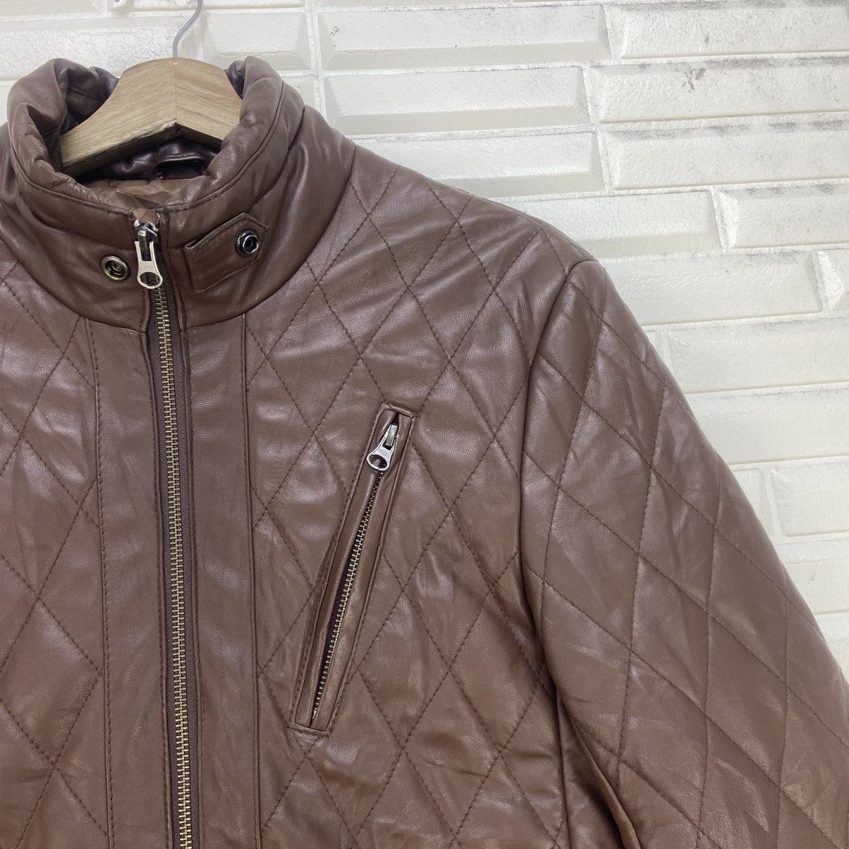 Genuine Leather × Japanese Brand Good Day Sheepskin Quilted Biker Racing Leather Jacket Size US S / EU 44-46 / 1 - 8 Thumbnail