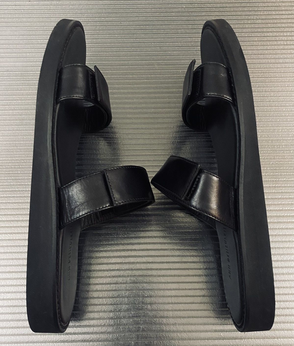 Ann Demeulemeester Ann Demeulemeester 🇮🇹 black leather dual band Sandals 42 NEW Size US 9 / EU 42 - 4 Thumbnail