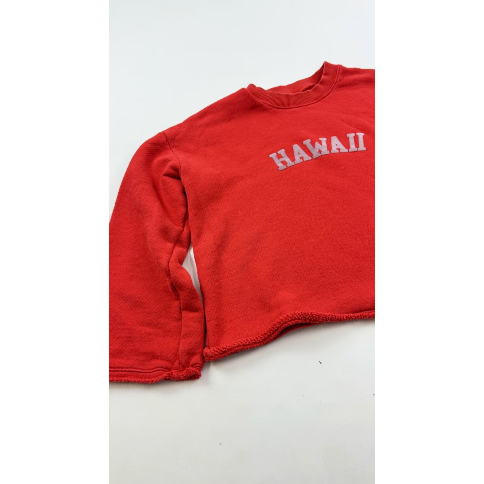 Madewell VINTAGE Madewell Sweater Womens XS Red Cropped Cotton Pullover Crewneck Mile(s) Hawaii Size XS / US 0-2 / IT 36-38 - 3 Thumbnail