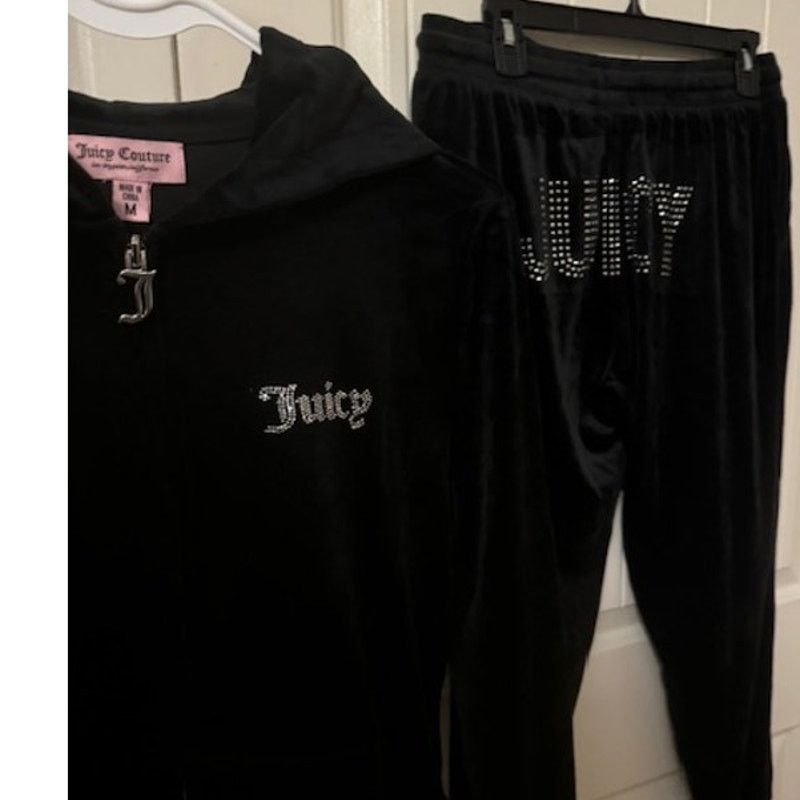 Juicy Couture Vintage Y2K Juicy Couture Velour Tracksuit Set Black M Size M / US 6-8 / IT 42-44 - 7 Thumbnail