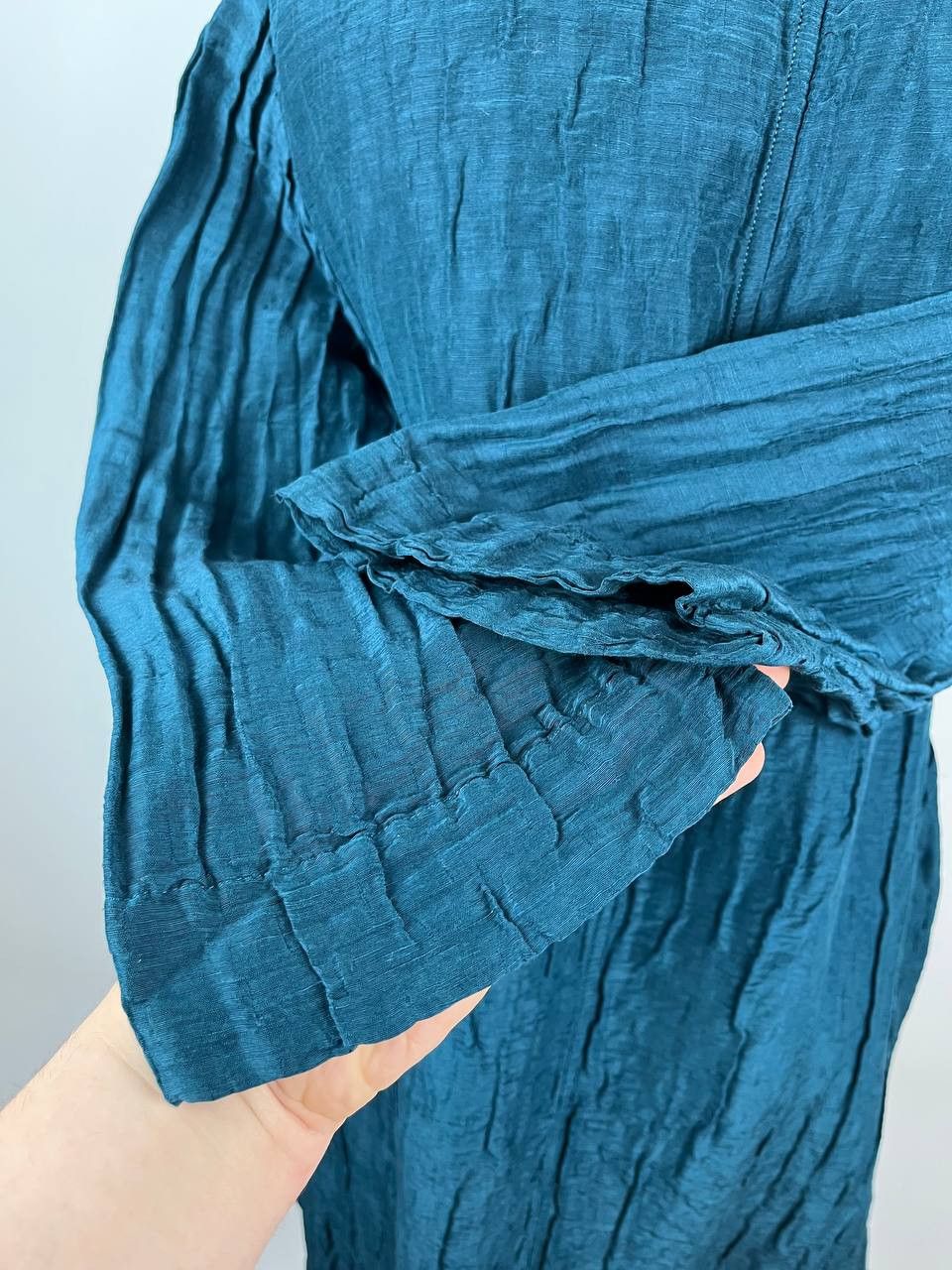 Other GRIZAS Crinkle Tunic Dress Dark Teal Lagenlook Boho Size L / US 10 / IT 46 - 5 Thumbnail