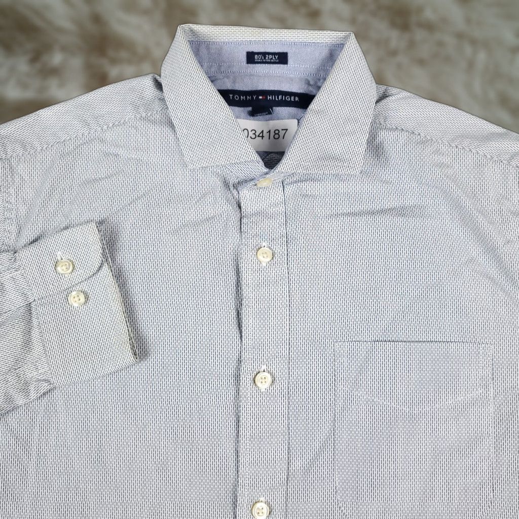 Tommy Hilfiger Tommy Hilfiger Shirt Mens Medium Blue Button-Up Casual Long Sleeve Collared Classic Fit Everyday Wear with Logo Details Size US M / EU 48-50 / 2 - 1 Thumbnail