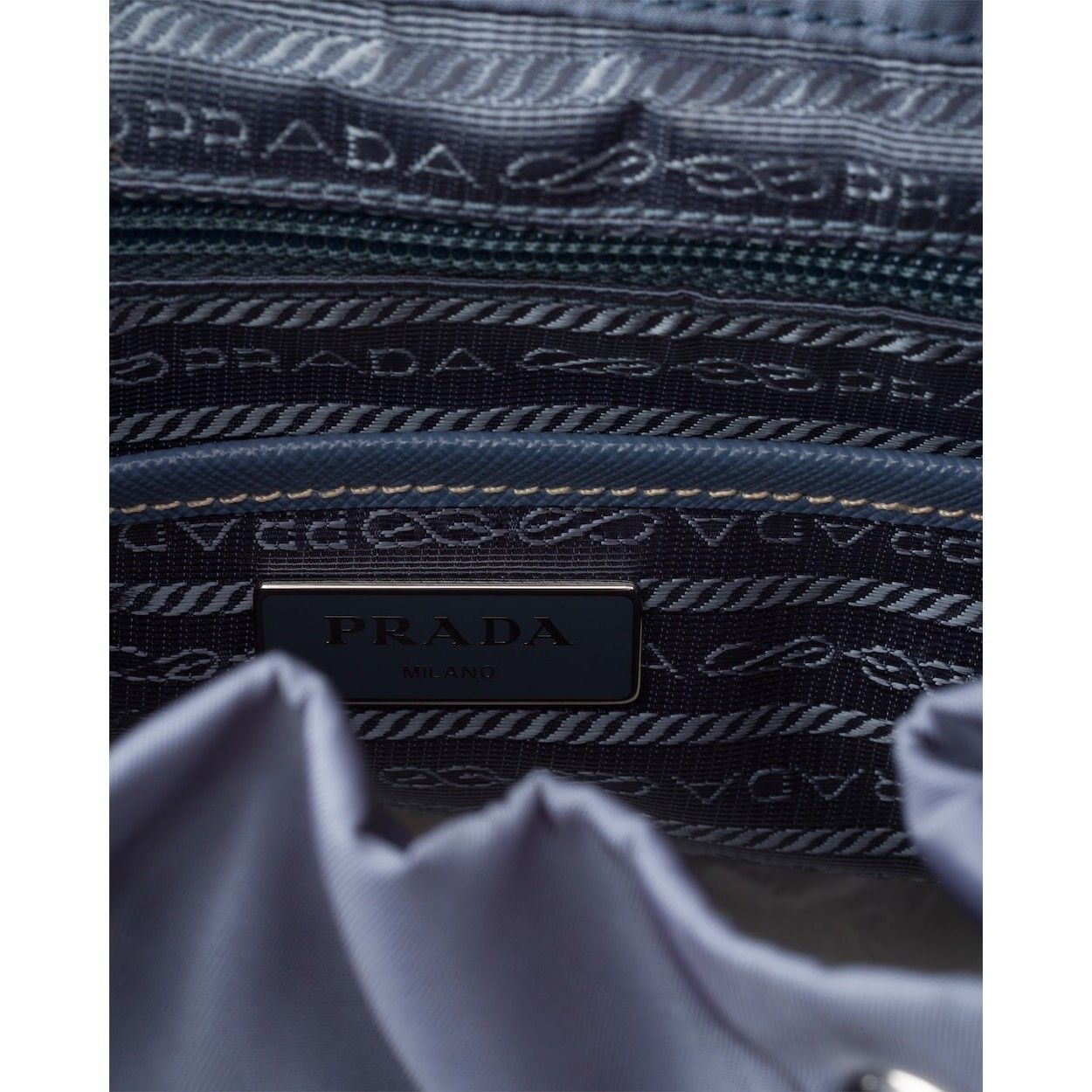 PRADA $2400 Aviation Blue Small Re-Nylon Backpack New & Auth