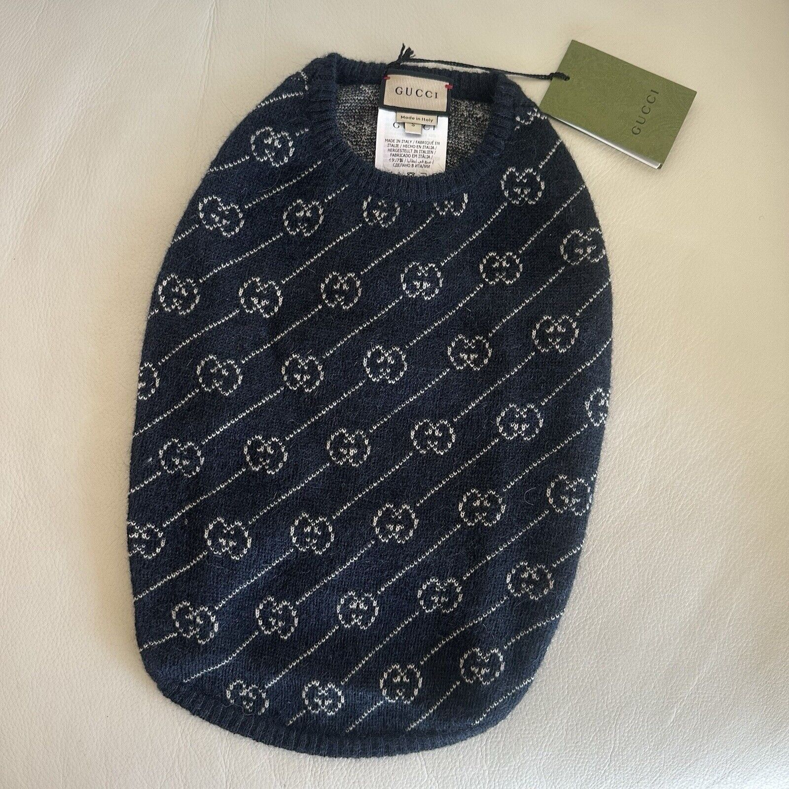Gucci New Authentic Gucci GG Logo Dog Wool Sweater Vest Blue Size Size S / US 4 / IT 40 - 3 Thumbnail