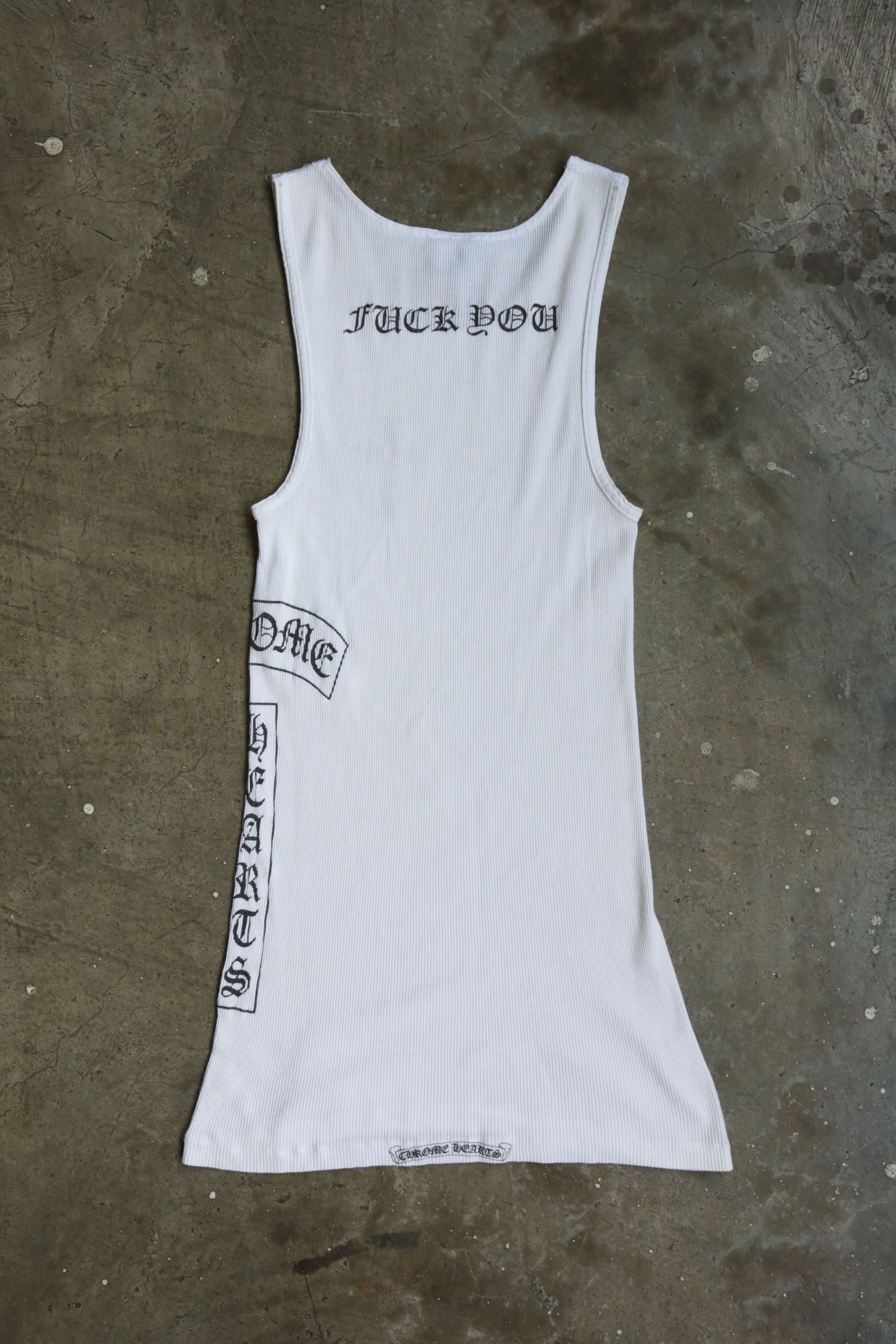 Chrome Hearts Chrome Hearts - "Fuck You" T-Bar Cross Ribbed Tank Top Size US M / EU 48-50 / 2 - 2 Thumbnail