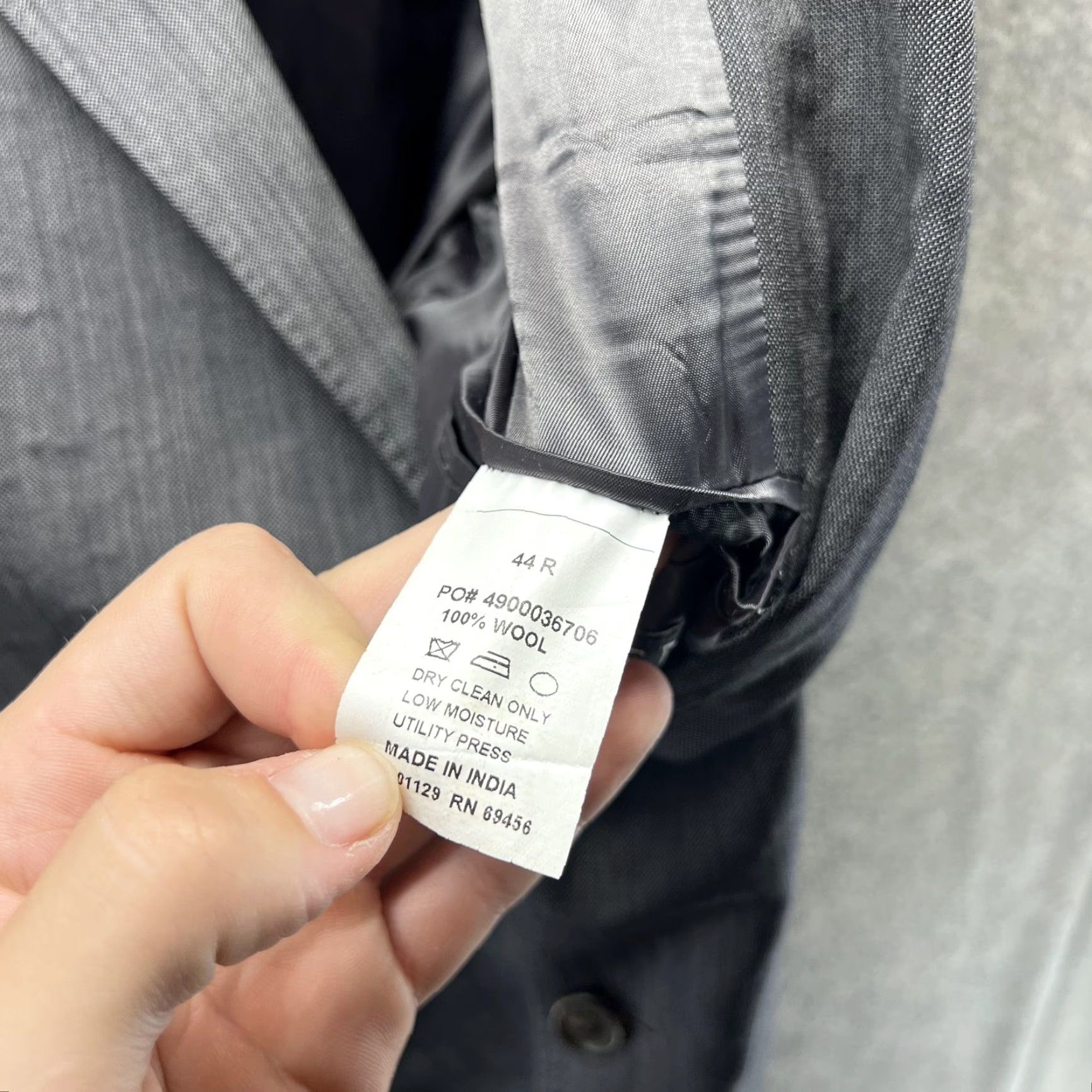 Ralph Lauren VINTAGE Lauren Ralph Lauren Blazer Mens 44R Gray Wool Slim Fit Sport Coat Jacket Size 44R - 3 Thumbnail