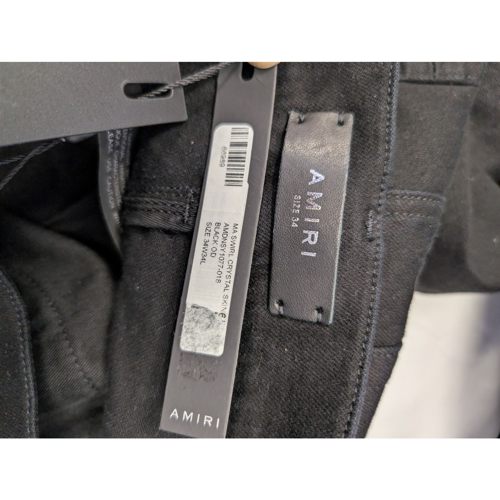 Amiri o1rshd1 MA Swirl Crystal Skinny Denim Jeans in Black Size US 34 / EU 50 - 23 Thumbnail