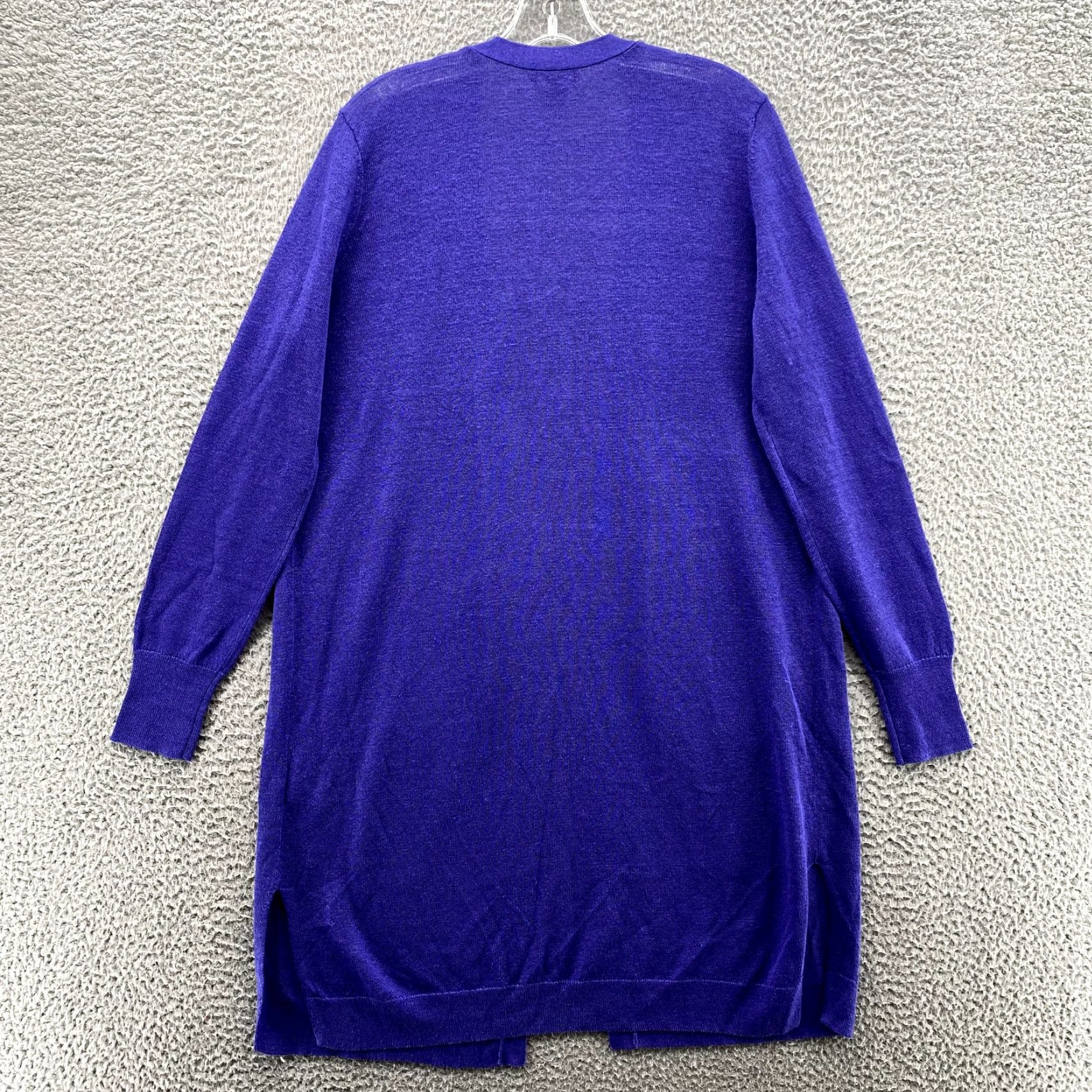 Vintage Halogen Duster Cardigan Women Medium Purple Linen Blend Corpcore Academia Office Cardigan Size M / US 6-8 / IT 42-44 - 4 Thumbnail