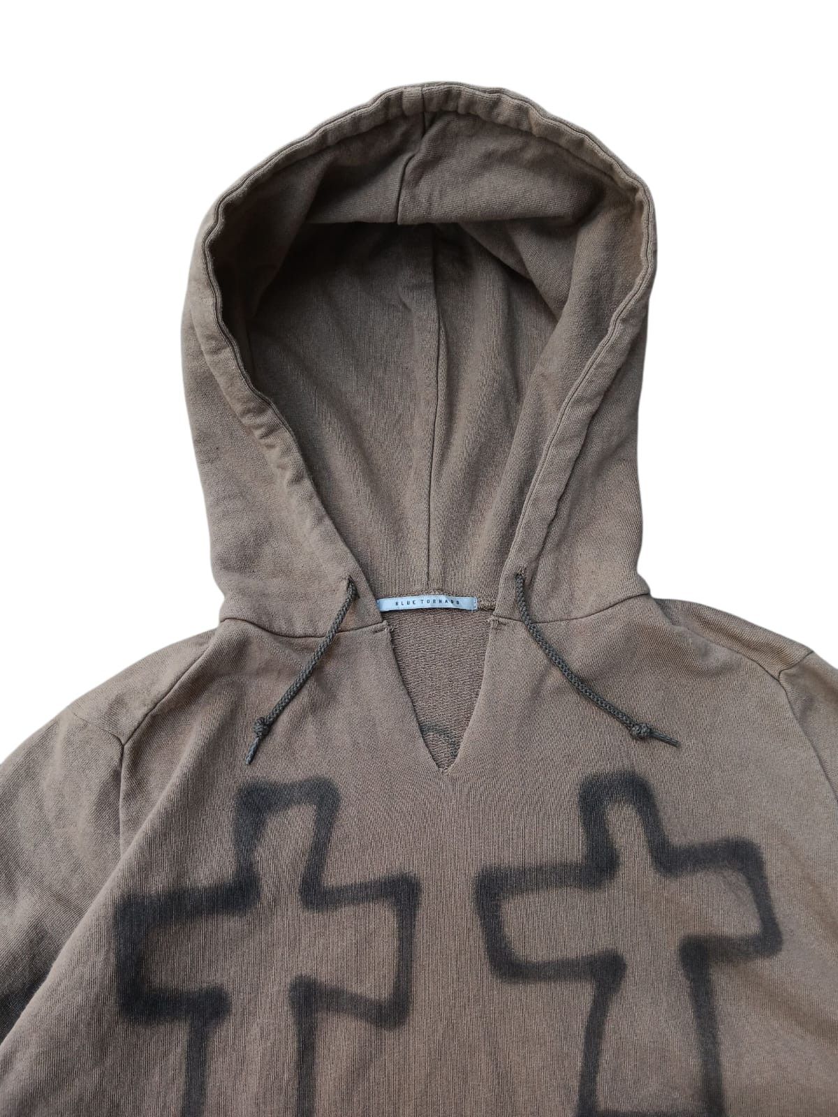 Vintage Blue tornado spray printed remake archive hoodie Size US L / EU 52-54 / 3 - 3 Thumbnail