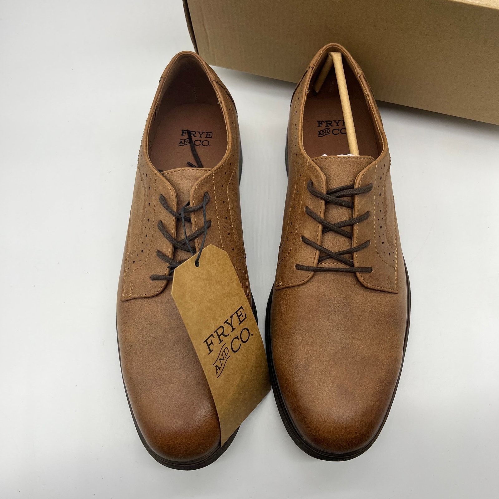 Other Frye and Co. Mens Grant Cognac Oxford Shoes Brown Size US 12 / EU 45 - 5 Thumbnail