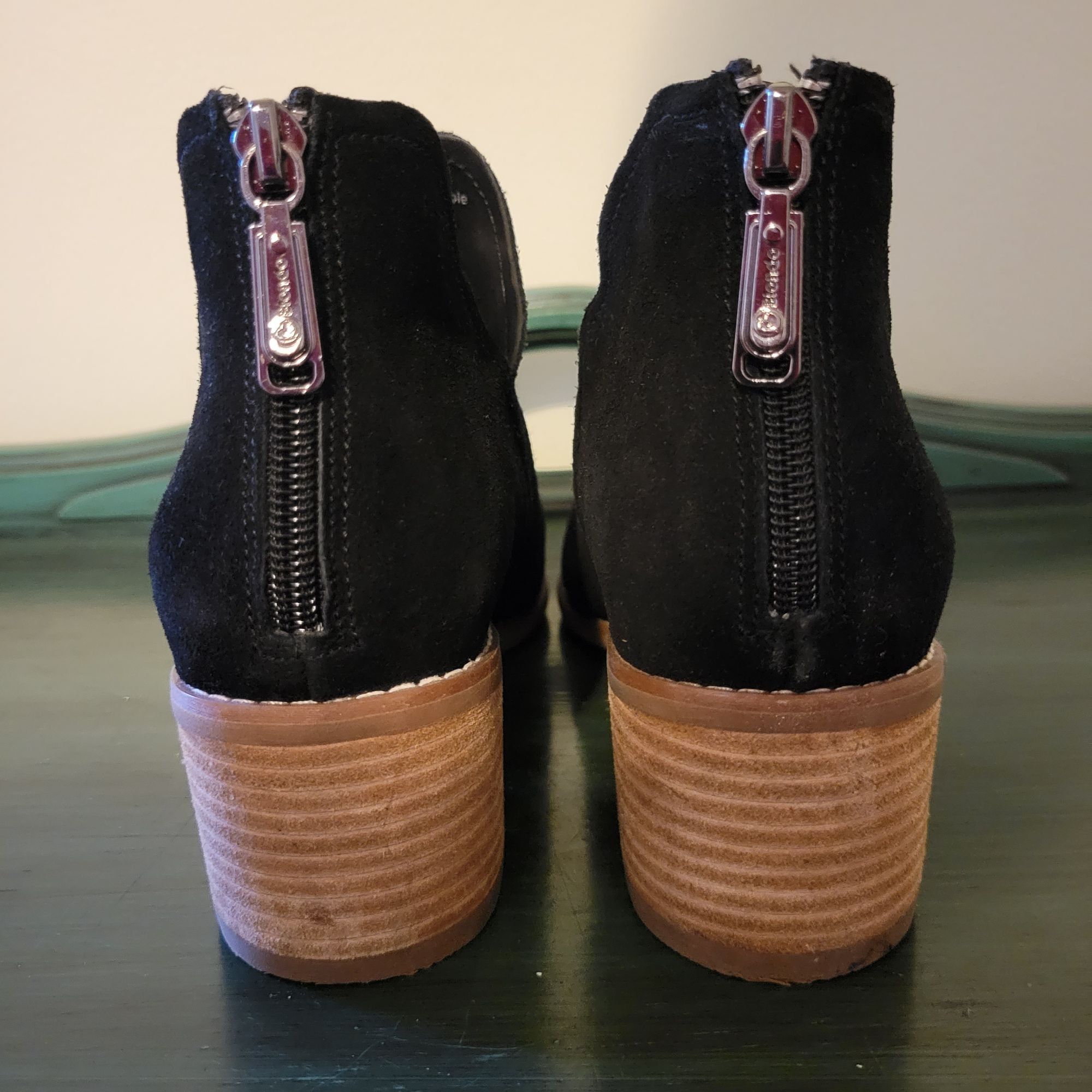 Vintage Blondo NEDA Waterproof Black Leather Suede Ankle Boots 7.5M Size US 7.5 / IT 37.5 - 4 Thumbnail