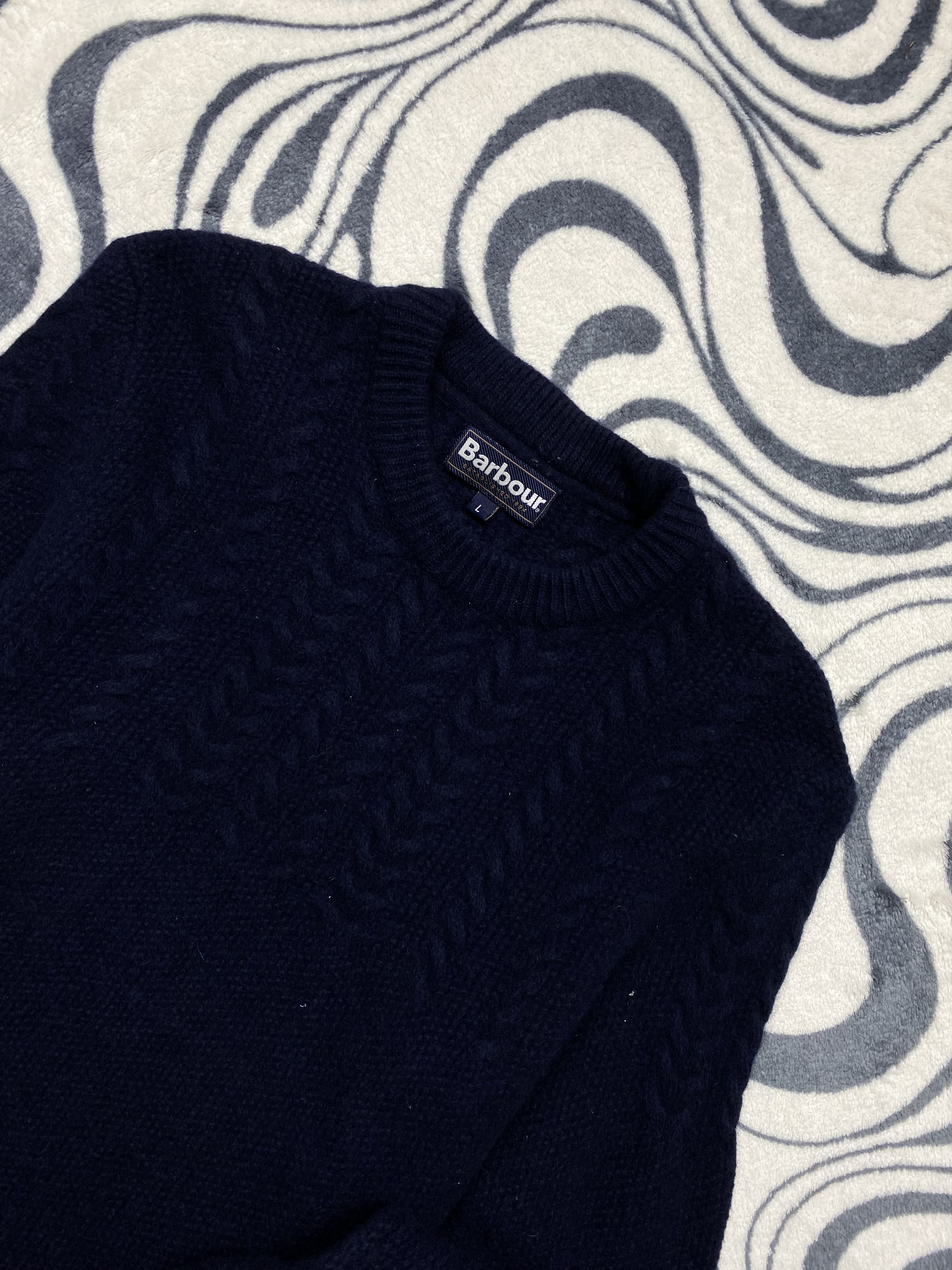 Barbour × Vintage Barbour Vintage Mens Wool Knit Sweater Y2K Size US L / EU 52-54 / 3 - 2 Thumbnail
