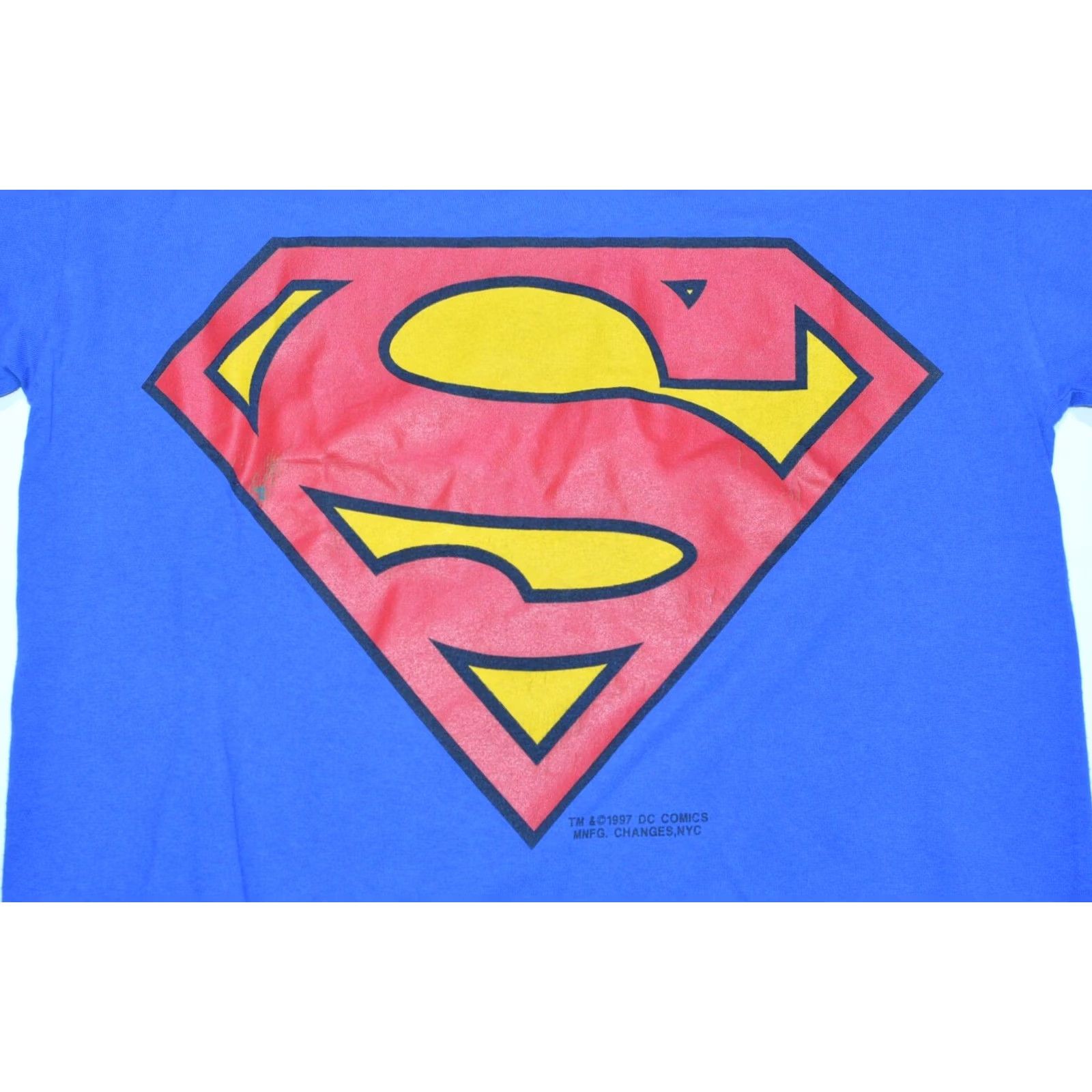 Gildan Gildan Superman 1997 DC Comics Vintage T-Shirt Tee M Blue 90s Mens Shirt Size US M / EU 48-50 / 2 - 2 Thumbnail