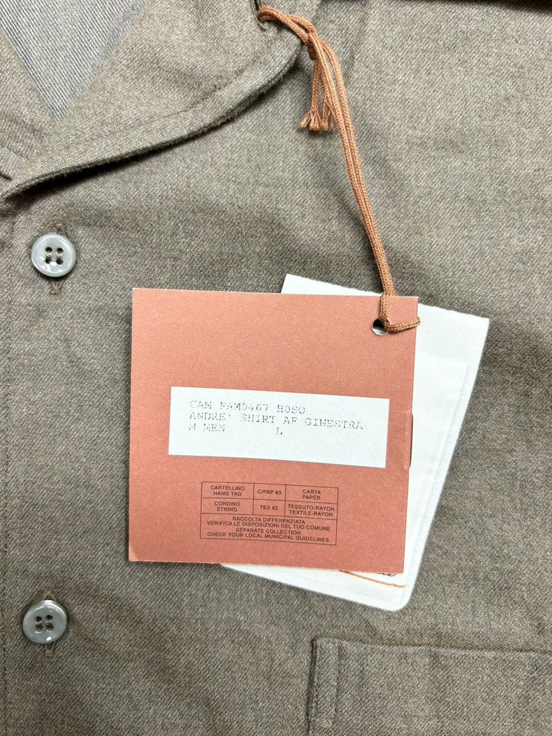 Other LORO PIANA Gray collar open shirt cotton long sleeve shirt Size US L / EU 52-54 / 3 - 4 Thumbnail