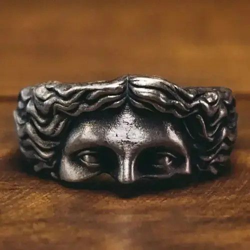 Ring Of Fire New Vintage Brass Religious Belief Jesus Head Ring Unisex Size ONE SIZE - 1 Thumbnail