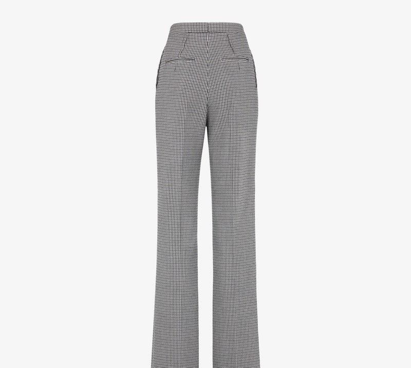 Fendi o1loc1c1024 FR6397 Houndstooth Pant in Grey Size 36" / US 14 / IT 50 - 3 Thumbnail
