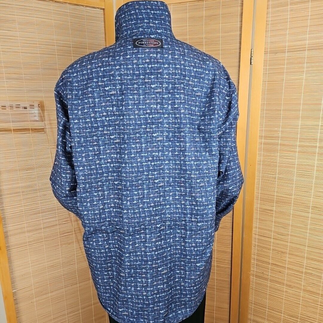 Vintage Forresters Drytech Rain Jacket Womens M Gore-Tex Blue Print Size M / US 6-8 / IT 42-44 - 2 Thumbnail