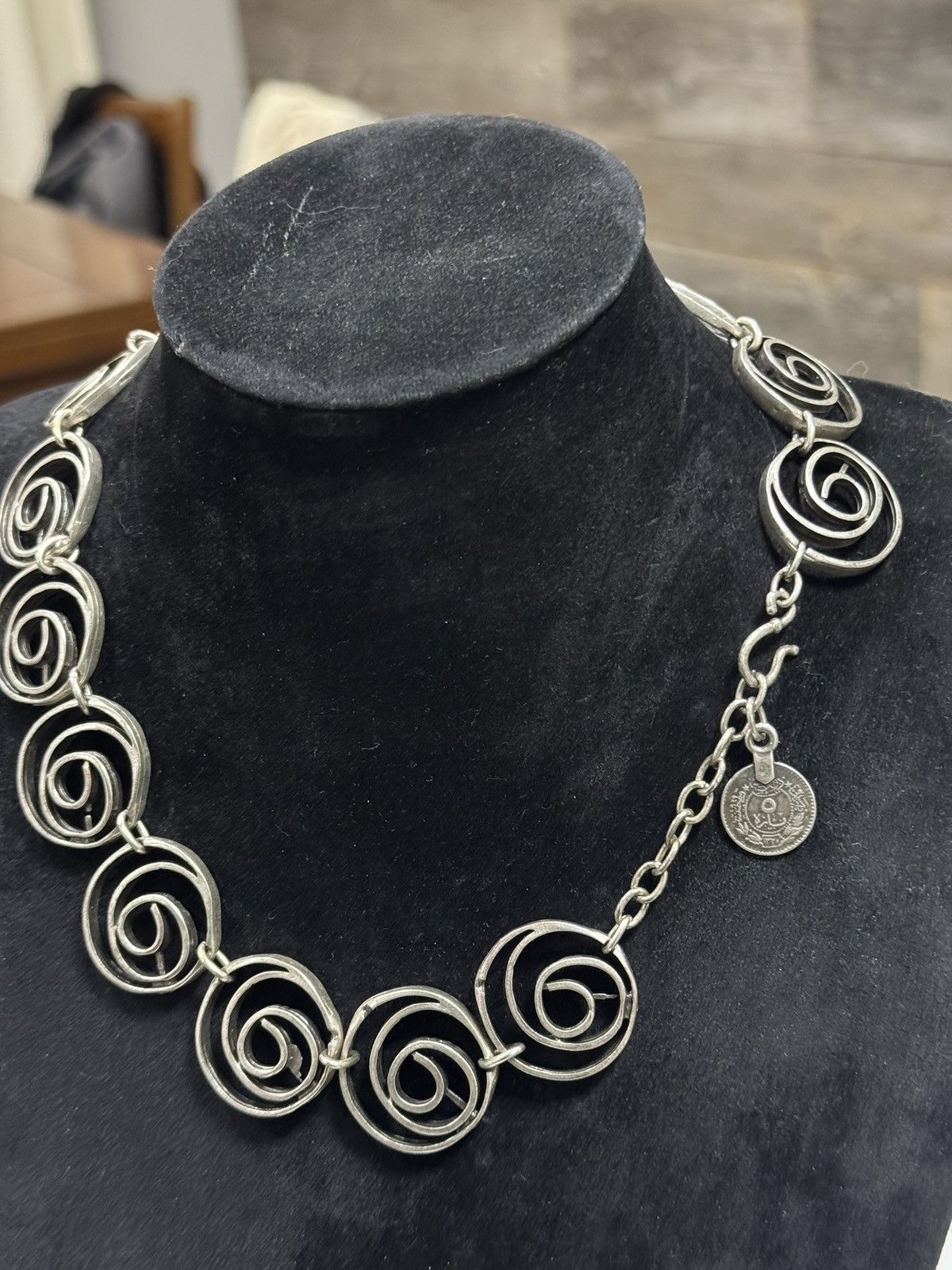 Jewelry antique silver necklace w/ Ottoman coin charm Size ONE SIZE - 2 Thumbnail