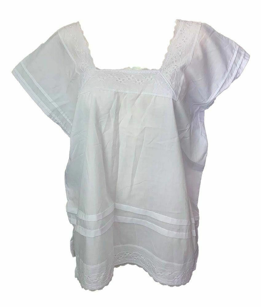 Designer Used White Hand Made Bluse XXL Size XXL / US 16-18 / IT 52-54 - 1 Thumbnail