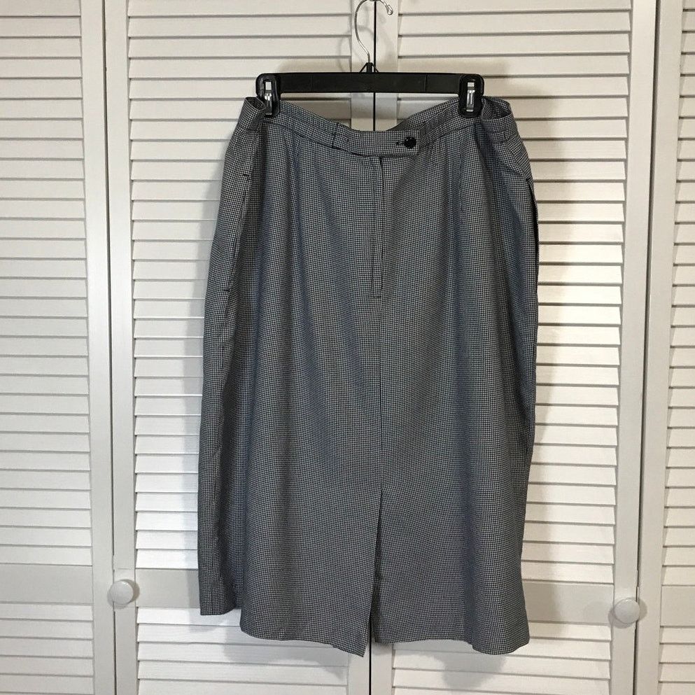 Liz Claiborne Vintage Liz Claiborne Houndstooth Academia Midi Skirt 20W Size 40" / US 18 - 2 Thumbnail