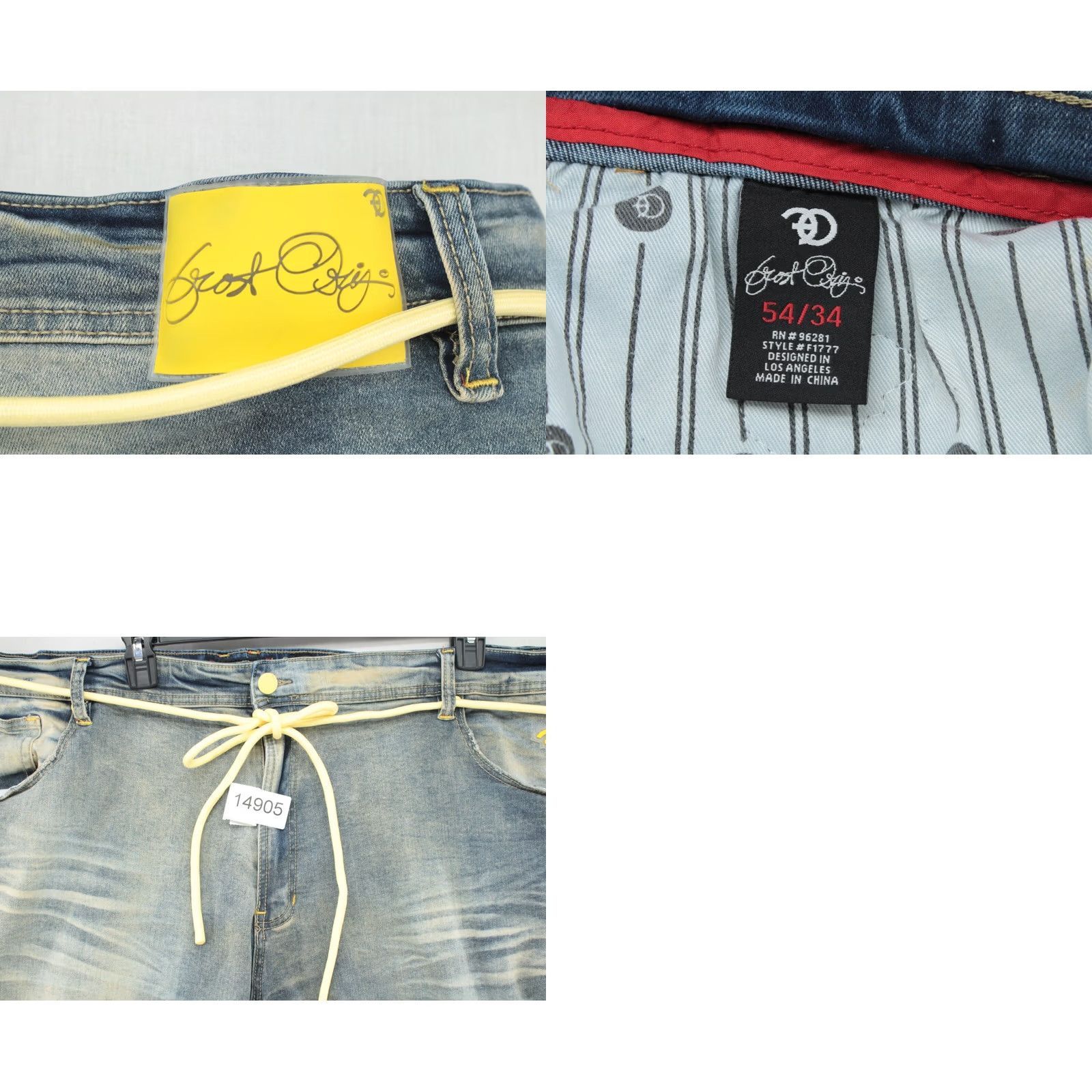 Vintage Frost Jeans Mens 54X33 Light Blue Gorpcore Grunge Distressed 5-Pocket Denim Regular Straight Big & Tall 54 Mens Jeans Size US 38 / EU 54 - 9 Thumbnail