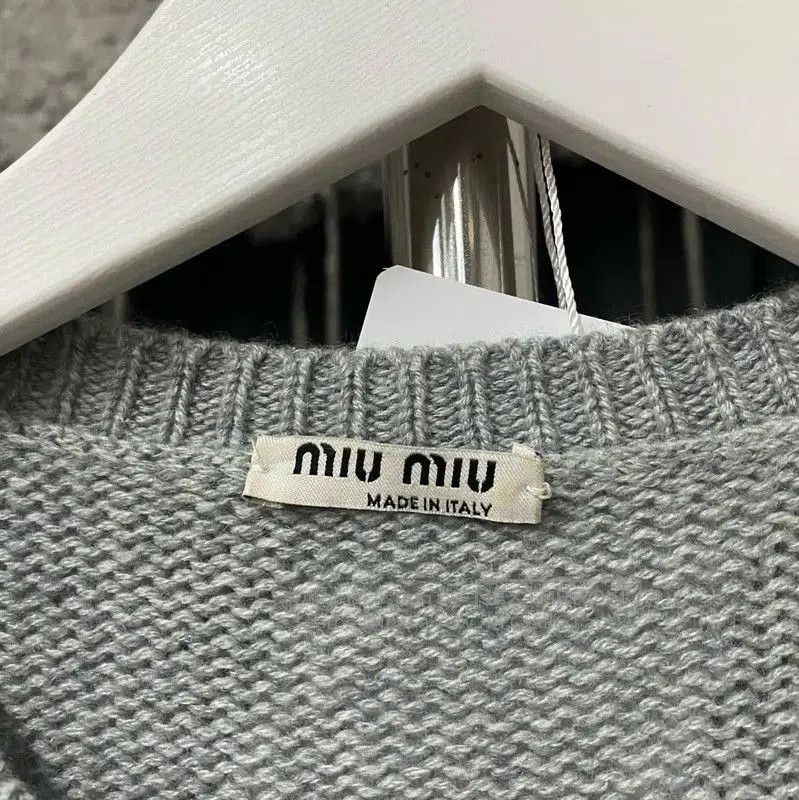 Miu Miu Miu Miu Gray Short Sleeve Pullover Sweater . Size XXS / US 00 / IT 34 - 7 Thumbnail