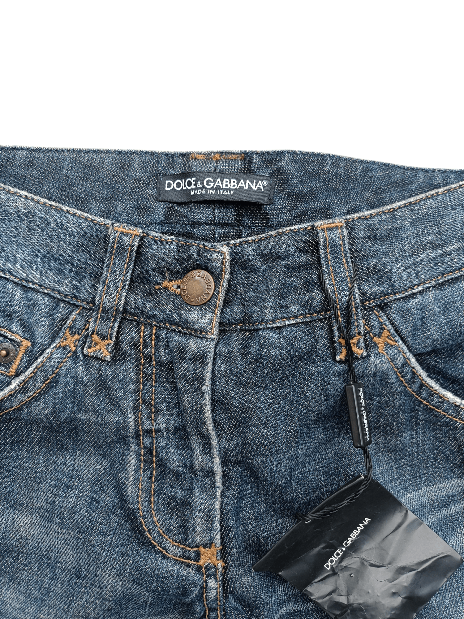 Dolce & Gabbana FLARED 💥 Dolce & Gabbana Blue Denim Distressed Zipper Jeans Size US 30 / EU 46 - 15 Thumbnail