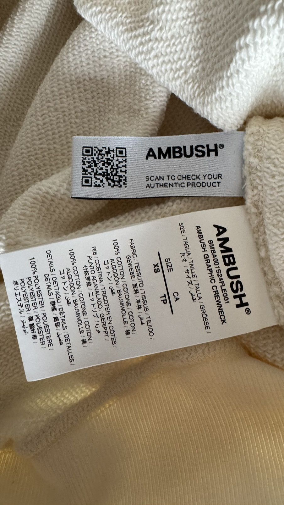 Ambush Design Ambush sweatshirt XS S M new with tags beige Size US XS / EU 42 / 0 - 13 Thumbnail