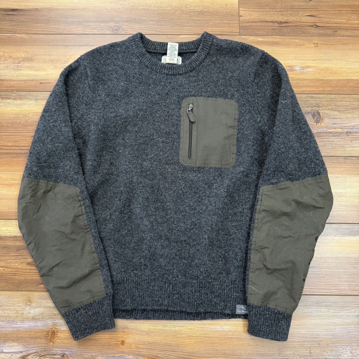 L.L. Bean Vintage LL Bean Grey Military Guide Wool Knit Sweater Size US M / EU 48-50 / 2 - 1 Thumbnail