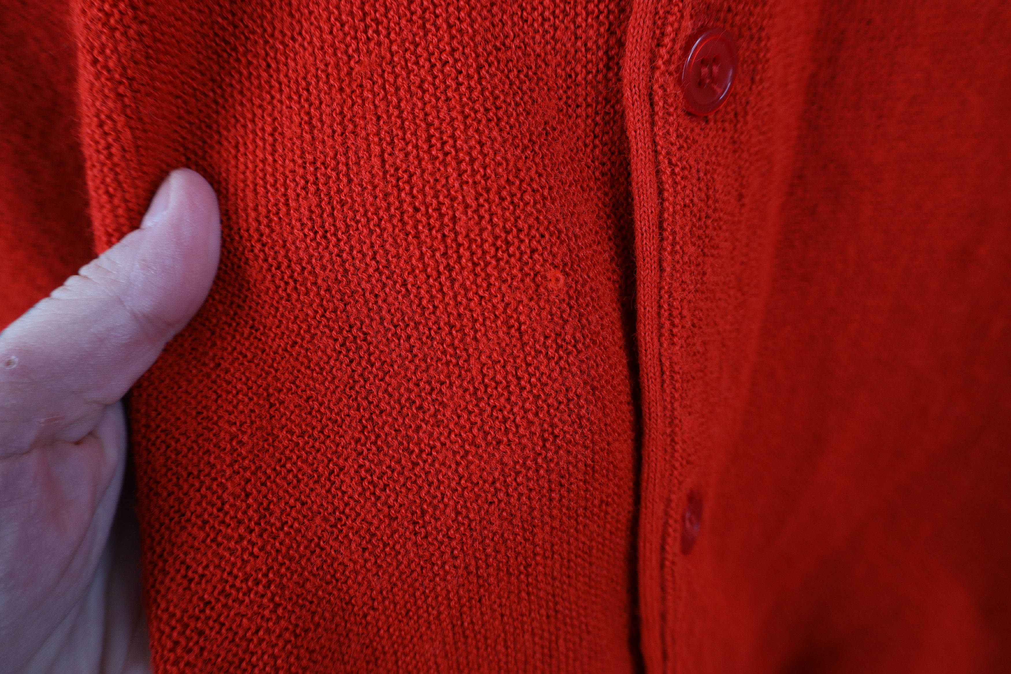 Vintage Vintage 70s Streetwear Kurt Cobain Cardigan Sweater Red USA Size US XL / EU 56 / 4 - 4 Thumbnail